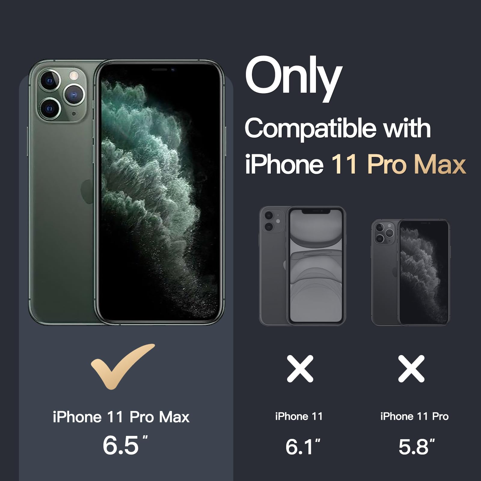 JETech Magnetic Case for iPhone 11 Pro Max 6.5-Inch - MagSafe Compatible, Shockproof Bumper Cover with Anti-Scratch Clear Back (Alpine Green) | Perfect for Wireless Charging, Everyday Protection & Outdoor Activities