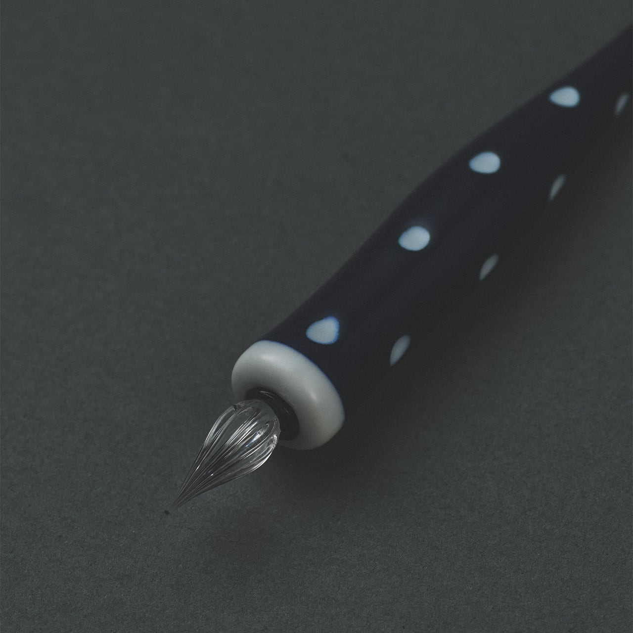 Japanese Glass Dip Pen - Hizen Yoshida Yaki Full Polka Dots Pattern Body for Calligraphy & Art | Perfect for Lettering, Sketching & Watercolor Painting