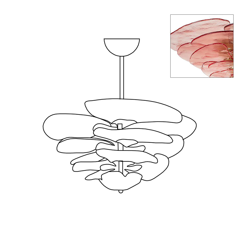 Elegant Lilypad Glass Chandelier - Modern Crystal Ceiling Light Fixture for Dining Room, Living Room & Bedroom Decor | Perfect for Home Lighting and Interior Design