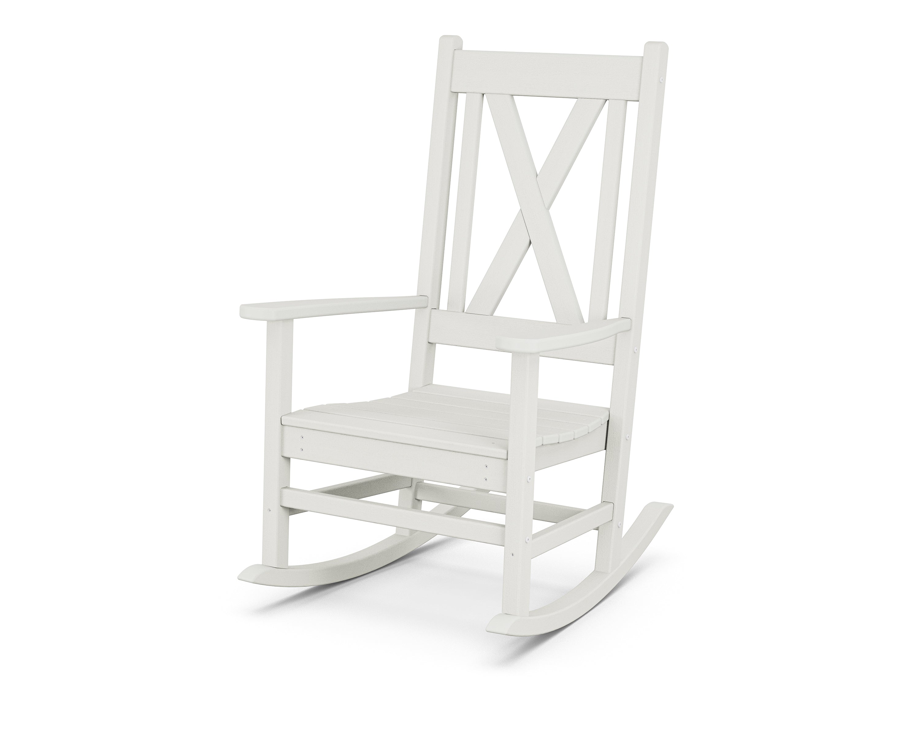 POLYWOOD Braxton All-Weather Porch Rocking Chair - Durable Outdoor Furniture for Patio, Deck & Garden Relaxation
