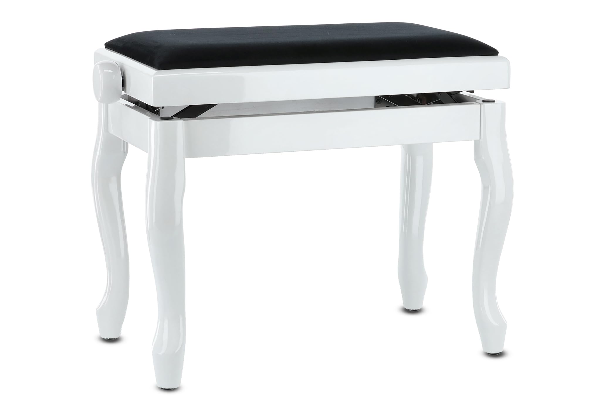 Premium GEWA Deluxe Classic Piano Bench - Adjustable Height, High-Gloss White Finish | Perfect for Home, Studio & Concert Hall Pianos