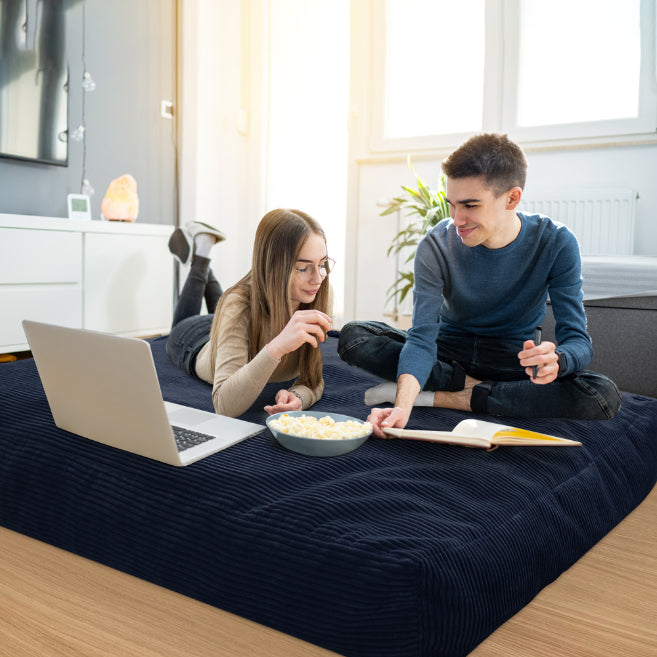 MAXYOYO Giant Bean Bag Bed - Corduroy Convertible Chair & Floor Mattress for Adults | Comfortable Lounge Chair & Guest Bed for Living Room, Bedroom & Dorm