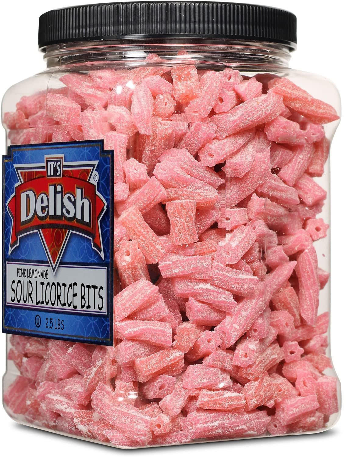 Sweet & Sour Pink Lemonade Licorice Bits - 2.5 LBS Jumbo Bulk Candy Container - Perfect for Parties, Movie Nights & Gift Baskets