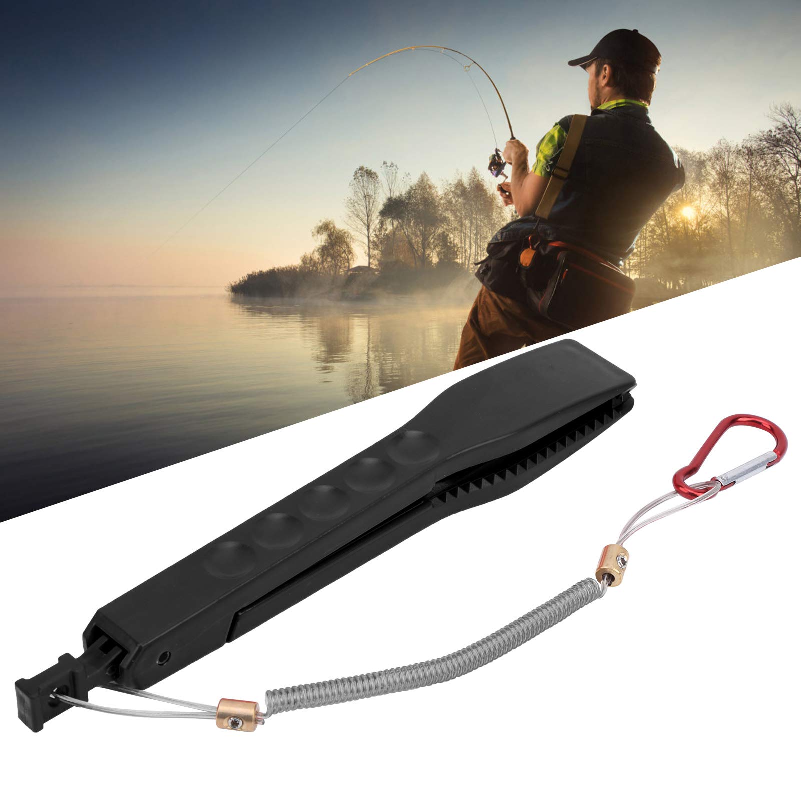 Premium Fishing Clip with Pull-Out Switch Design - Durable Plastic Fish Grip Tool for Anglers - Perfect for Catch & Release Fishing (Black) - Ideal for Freshwater, Saltwater & Ice Fishing Adventures