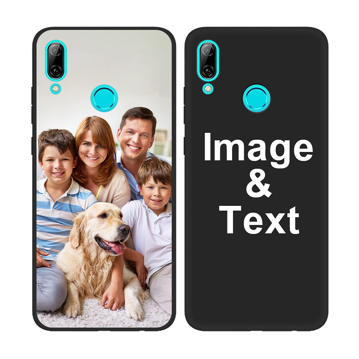 Customized Photo Case for Huawei P Smart 2019 - Personalized Picture Shockproof Silicone Cover, Soft Candy Design Protective Phone Case - Perfect Christmas Birthday Thanksgiving Gift (Black) - Great for Daily Use, Travel & Special Occasions