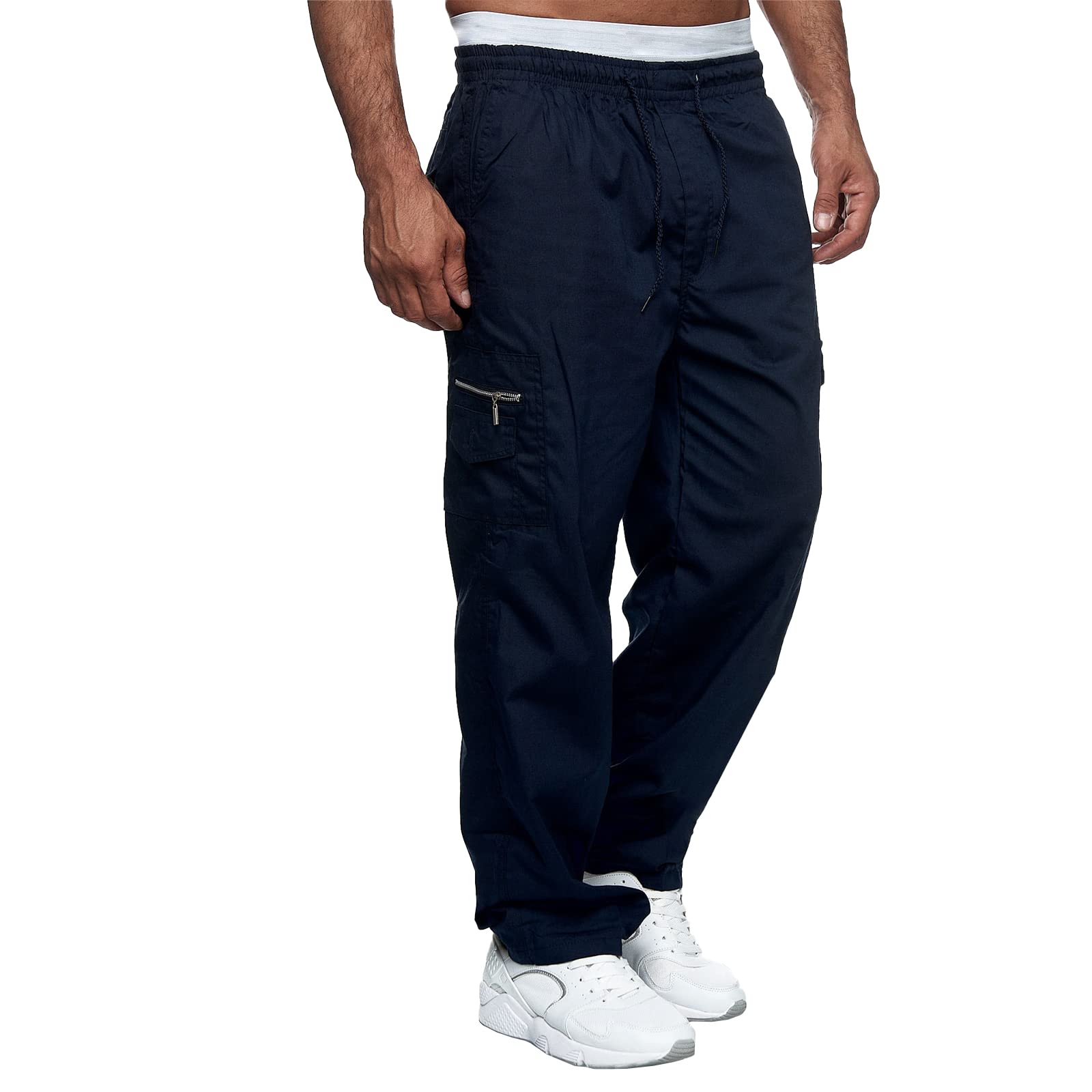 Men's Athletic Cargo Pants - Straight Fit Tactical Jogging Pants for Outdoor Activities, Hiking, Fishing & Casual Wear | Durable & Comfortable Workout Trousers