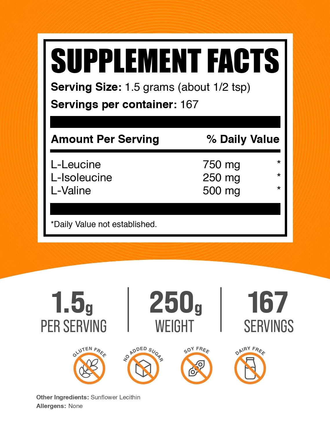 BulkSupplements.com BCAA 3:1:2 Powder - Unflavored Branched Chain Amino Acid Supplement for Muscle Recovery & Workout Performance - 1500mg per Serving, 250g (8.8 oz) - Ideal for Athletes, Bodybuilders & Fitness Enthusiasts