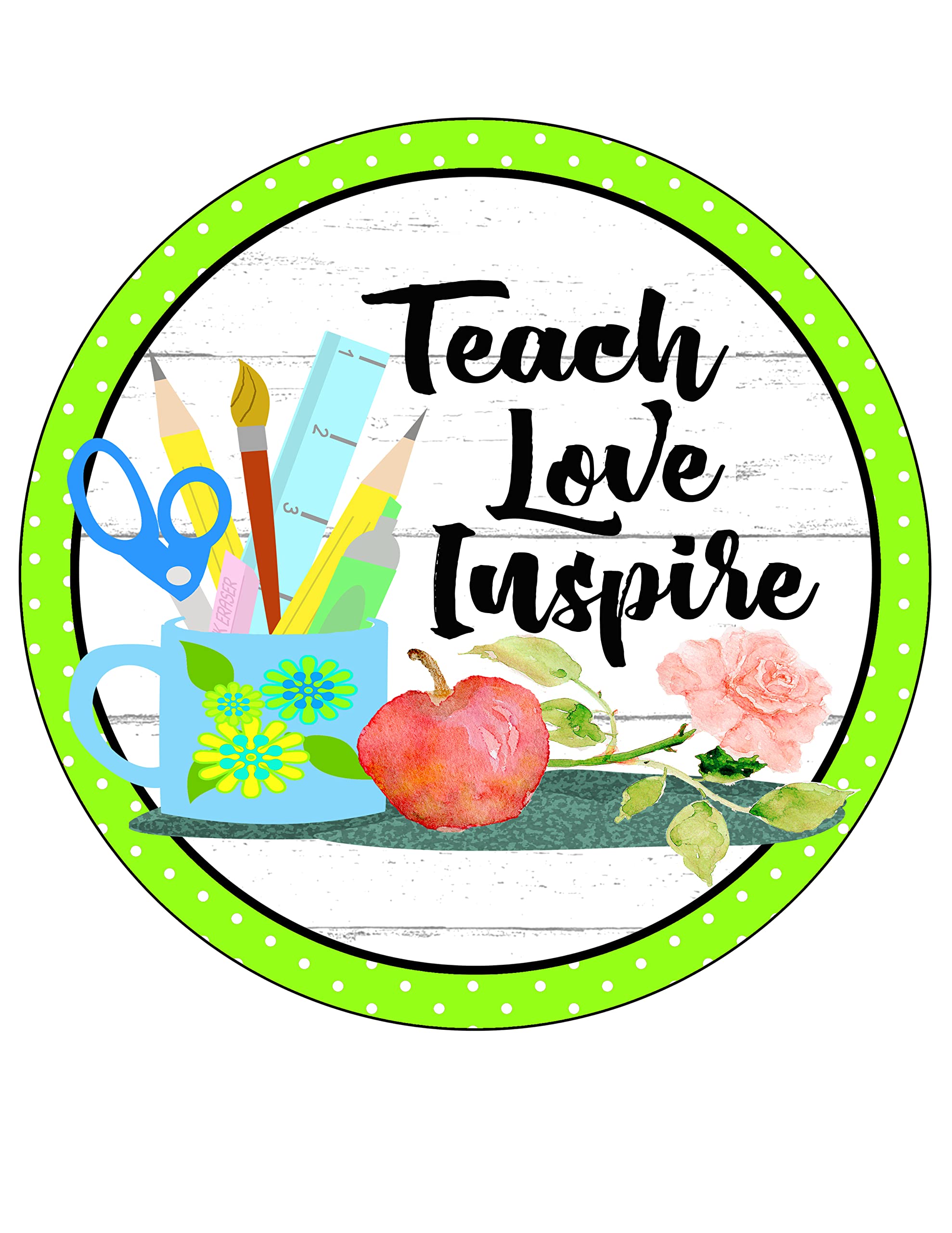 Teacher Appreciation Gift - Round Wreath Door Hanger Sign for Homeschool Teachers, Classroom Decor, Wall Hanging with Wreath Attachment - Perfect for Teacher's Day, End of Year Gifts & Classroom Door Decorations