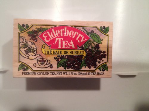 Organic Elderberry Tea Bags - 25 Count in Decorative Wooden Gift Box | Immune Support Herbal Tea for Cold & Flu Season | Perfect for Gifting, Relaxation & Wellness