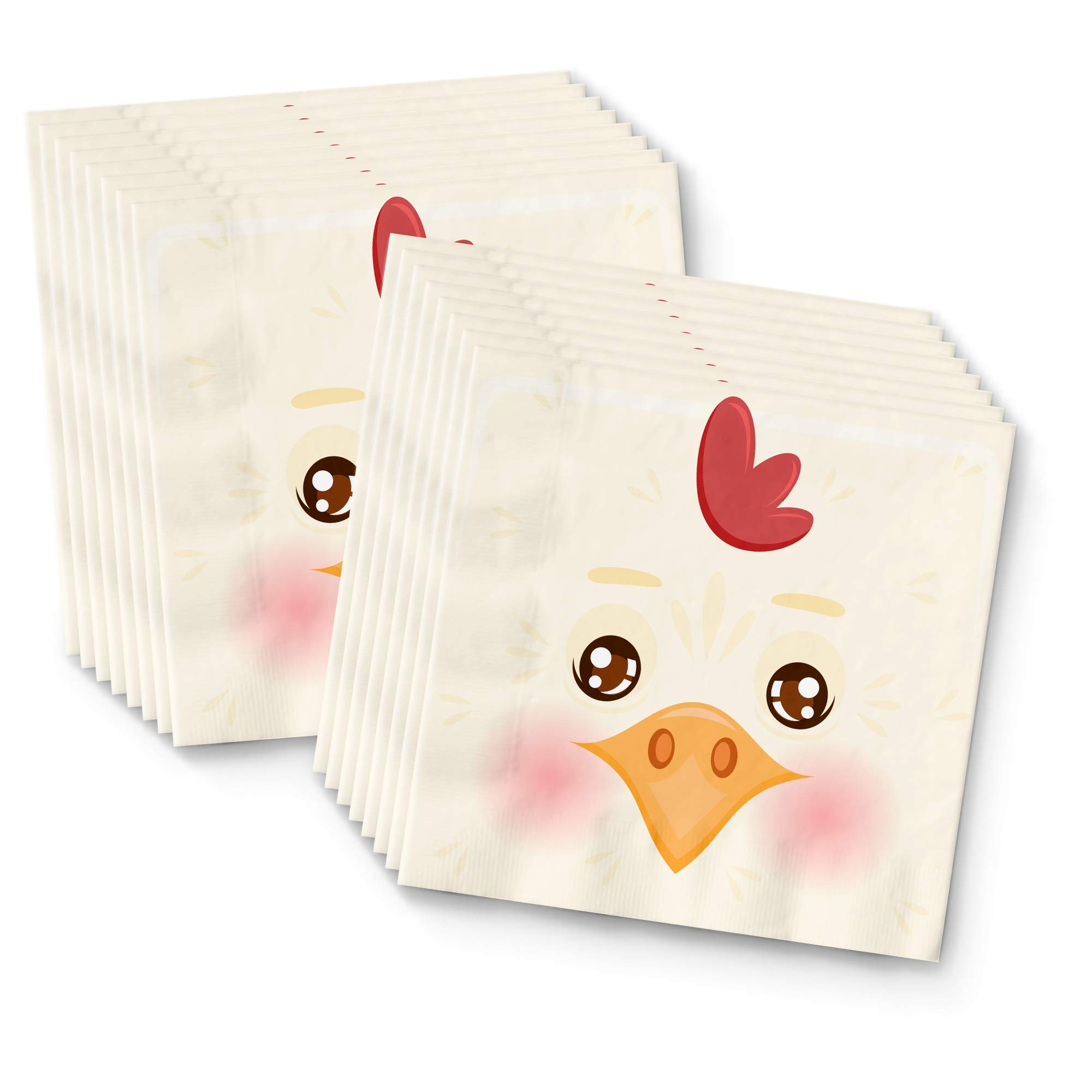 Chicken Themed Birthday Party Supplies Set - 16-Piece Tableware Kit with Plates, Napkins & Cups for Kids' Birthday Celebrations & Themed Parties