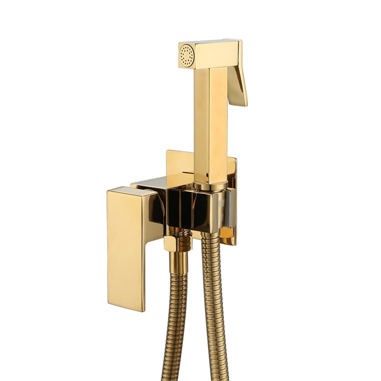 **Brass Handheld Sprayer for Toilet & Baby Cloth Diaper - Gold Portable Bidet Sprayer with Hot/Cold Water Attachment & Hose - Perfect for Feminine Wash, Baby Care & Bathroom Hygiene**
