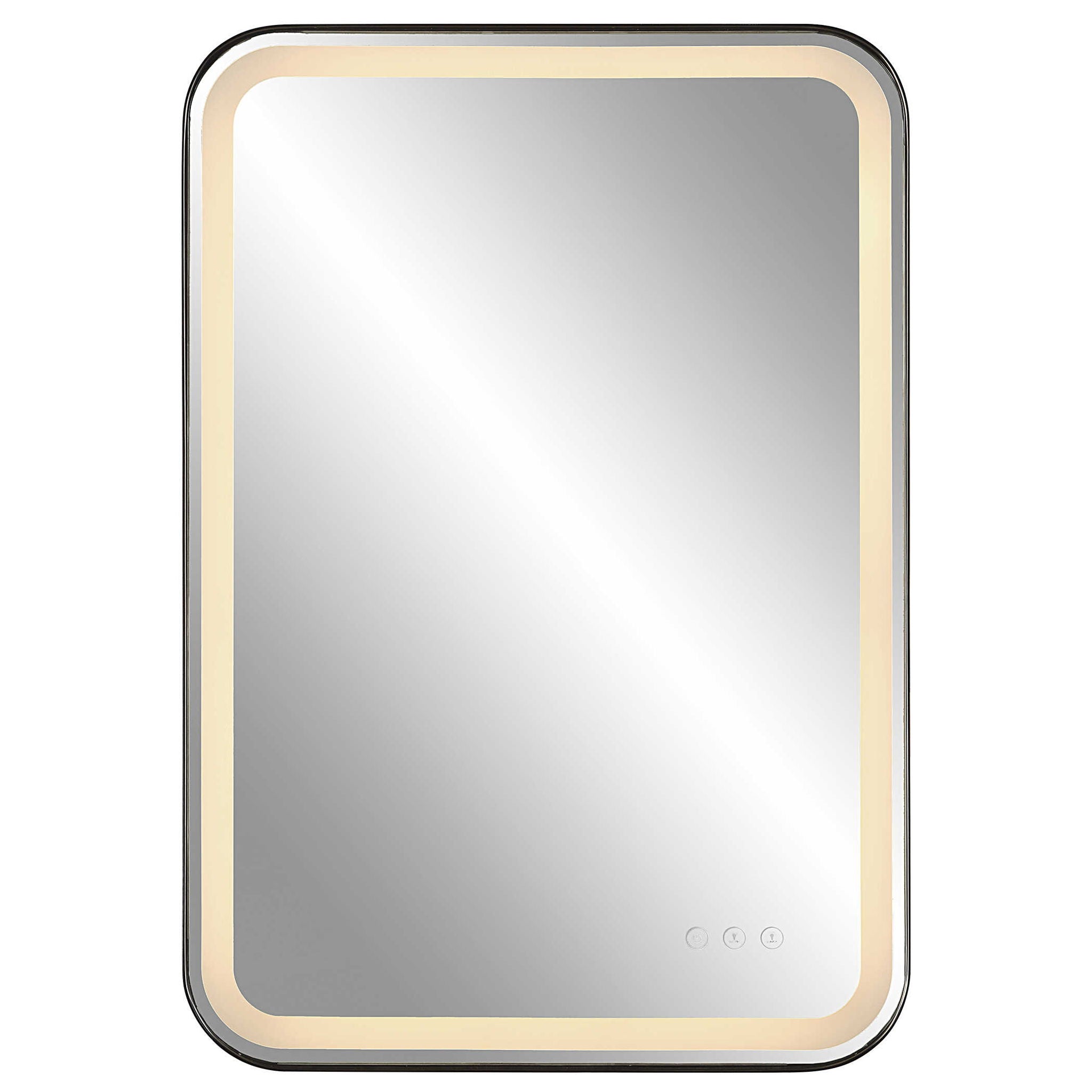 Crofton Vanity Mirror with Lights - Black & Pearl Silver Finish for Makeup, Skincare, and Dressing Table