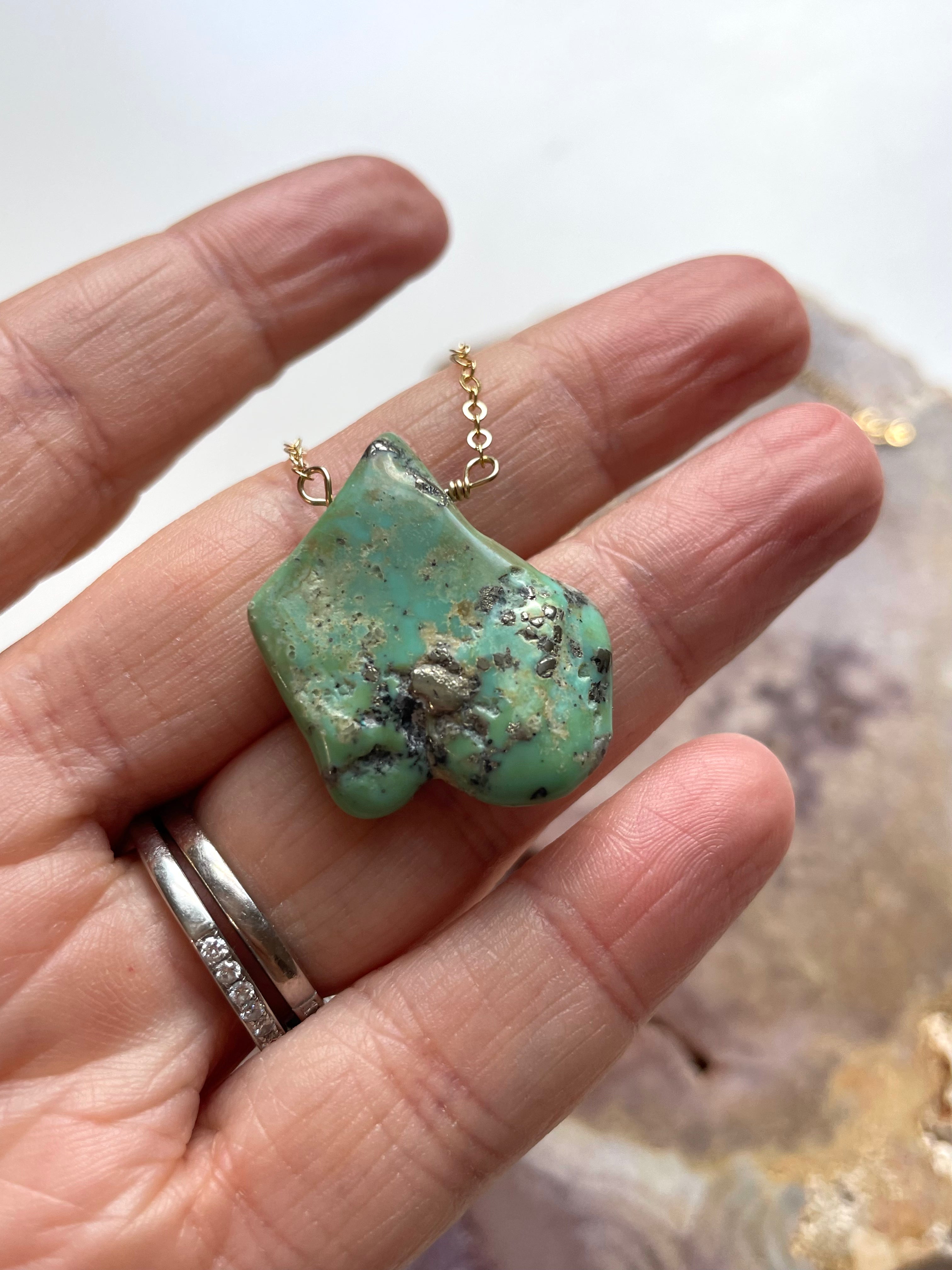 Authentic Arizona Turquoise Crystal Necklace for Women – Handmade Sterling Silver Jewelry for Boho, Casual & Special Occasions