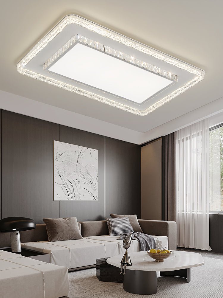 Crystalara Modern Ceiling Light Fixture - Elegant LED Flush Mount Lighting for Bedroom, Living Room & Kitchen - Energy Efficient Home Decor