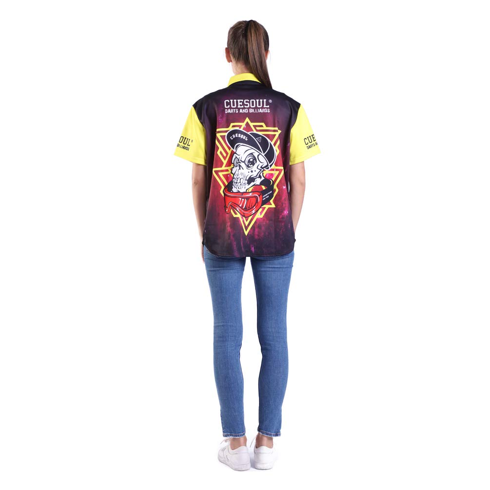 **CUESOUL Men's & Women's Short Sleeve Casual Shirt - Breathable Athletic Dart Shirt for Professional Players | Perfect for Dart Tournaments & Casual Wear**