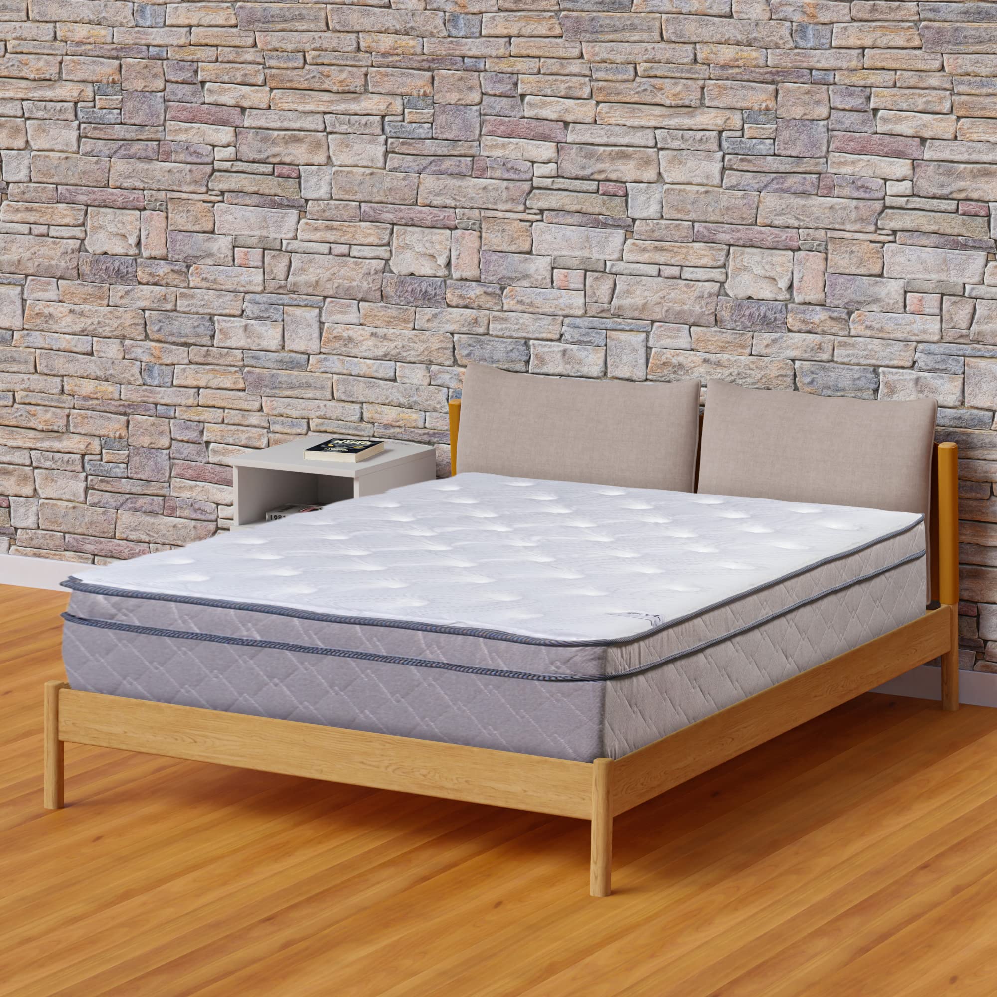 Greaton 12 Inch EuroTop Ultra Plush Hybrid Mattress in a Box - Low Motion Transfer, Breathable Pocket Coil for Pressure Relief, Mink Color - Perfect for Side Sleepers & Couples, Bedroom Comfort Upgrade