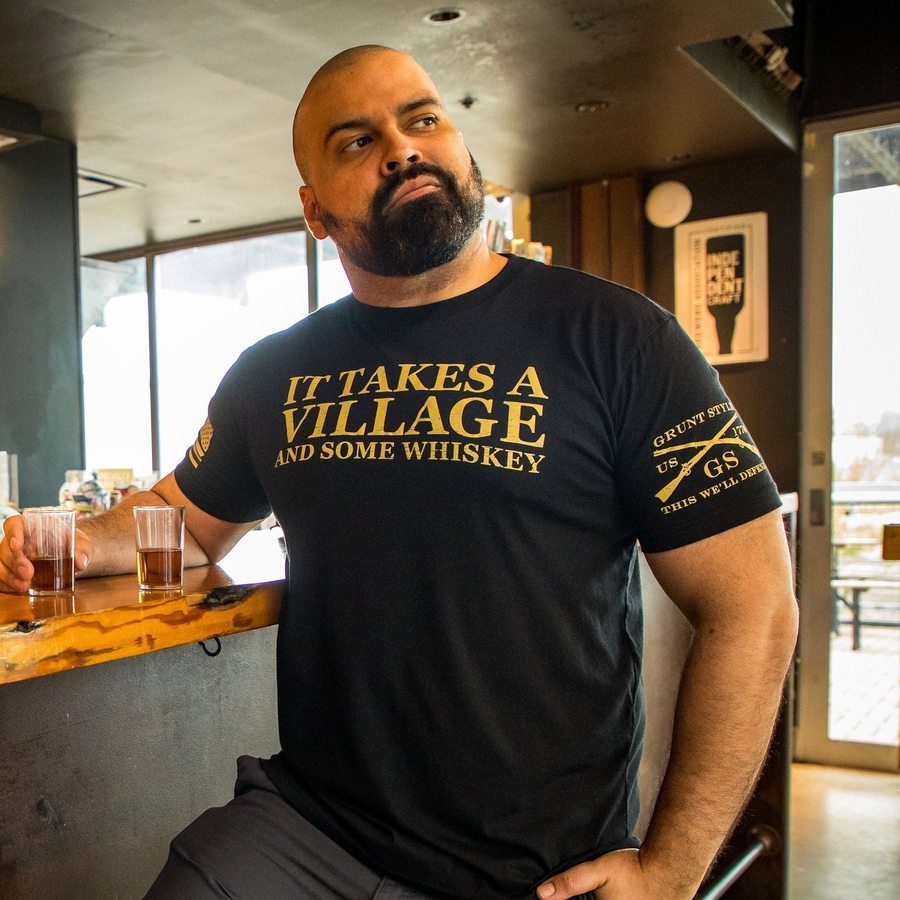 It Takes A Village T-Shirt - Black Cotton Tee for Women & Men - Casual Wear, Family Outings & Community Events
