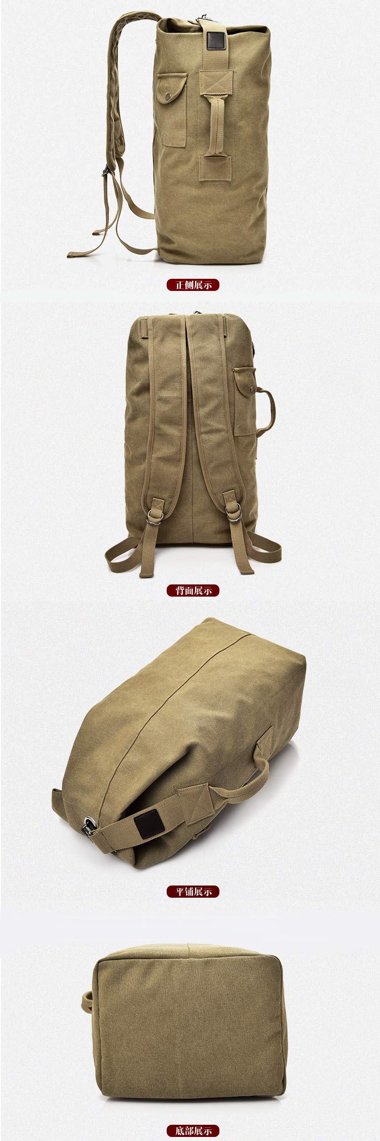 Large Waterproof Travel Backpack for Outdoor Sports - Hiking, Trekking, Camping & Military Use (Khaki) - Perfect for Adventure Travel, Backpacking & Daily Commute