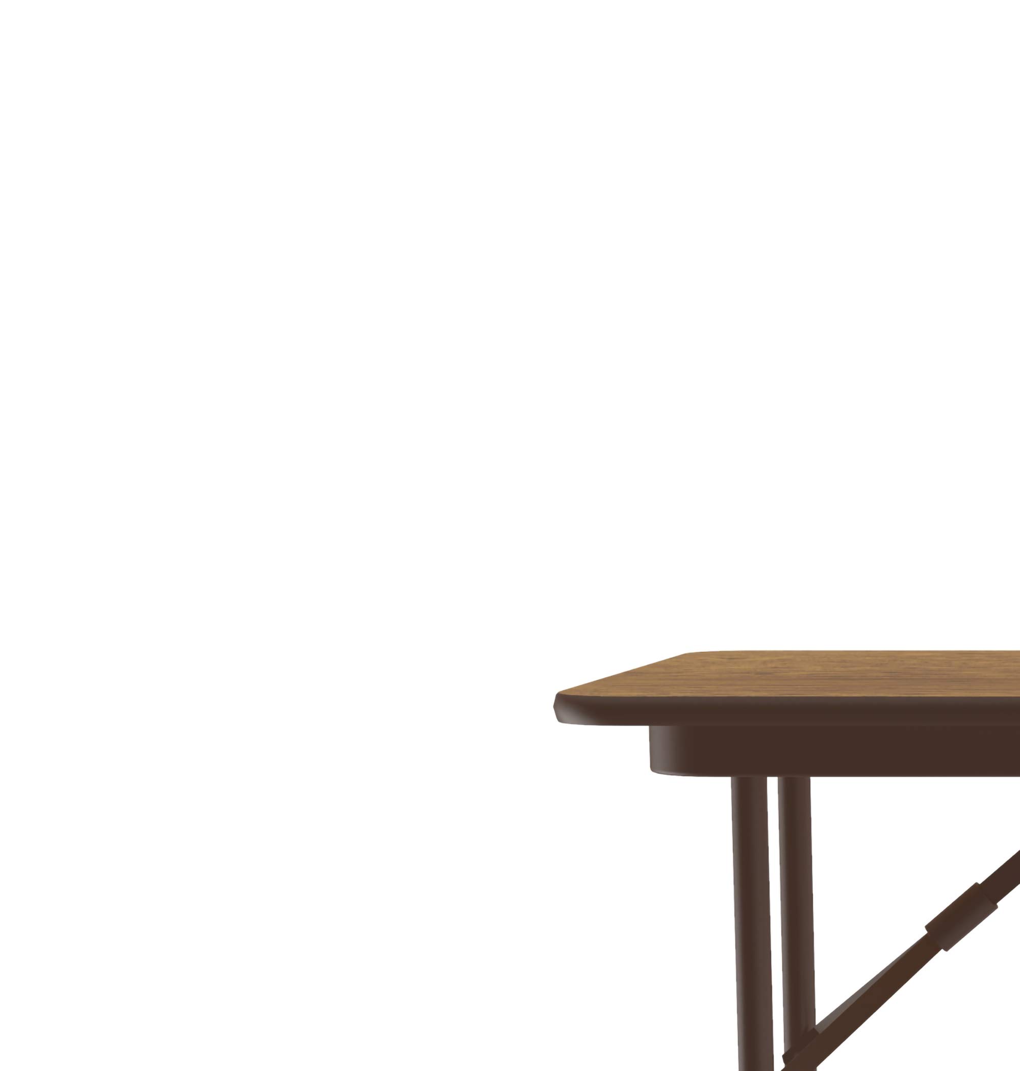 Correll 24x36 Inch Commercial Duty Folding Table with Medium Oak Melamine Top - 26.5