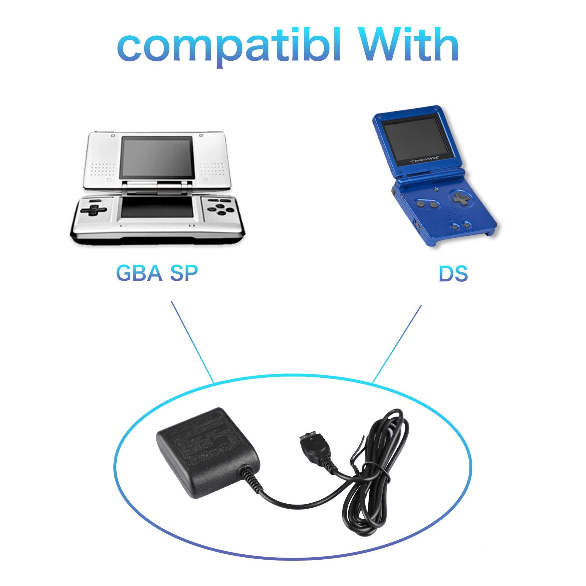 Xahpower Gameboy Advance SP Accessories Kit - 1 Charger, 1 Charge Cable & 1 Battery Pack for GBA SP Systems | Perfect for Gaming On-The-Go & Retro Game Collection