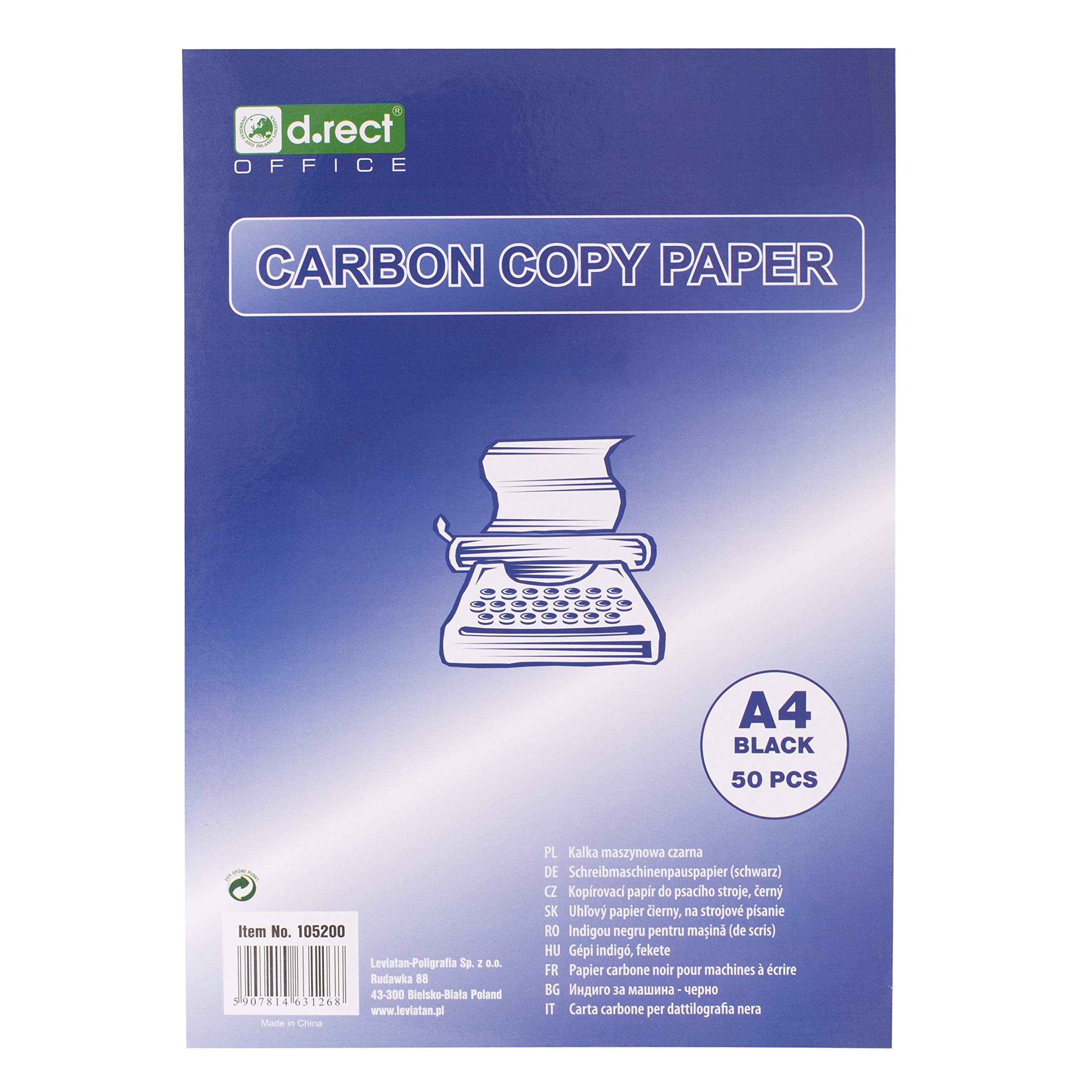 Self-Healing Carbon Copy Paper for Typewriters | 50 Sheets DIN A4 Size | Black Typing Paper | Perfect for Office Documents, Legal Forms & Creative Writing