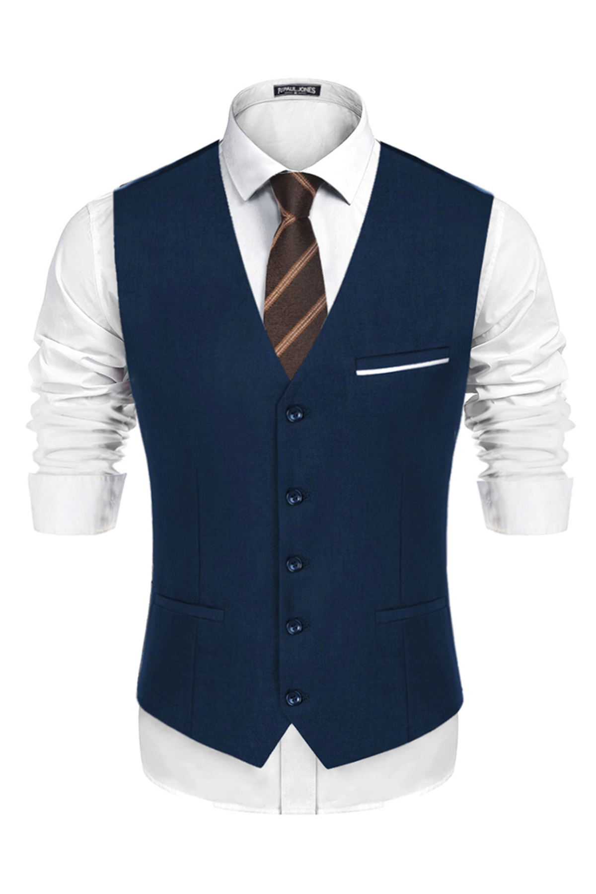 Paul Jones Men's Suit Vest - Slim Fit Business Waistcoat for Formal & Casual Wear - Perfect for Weddings, Office & Special Occasions