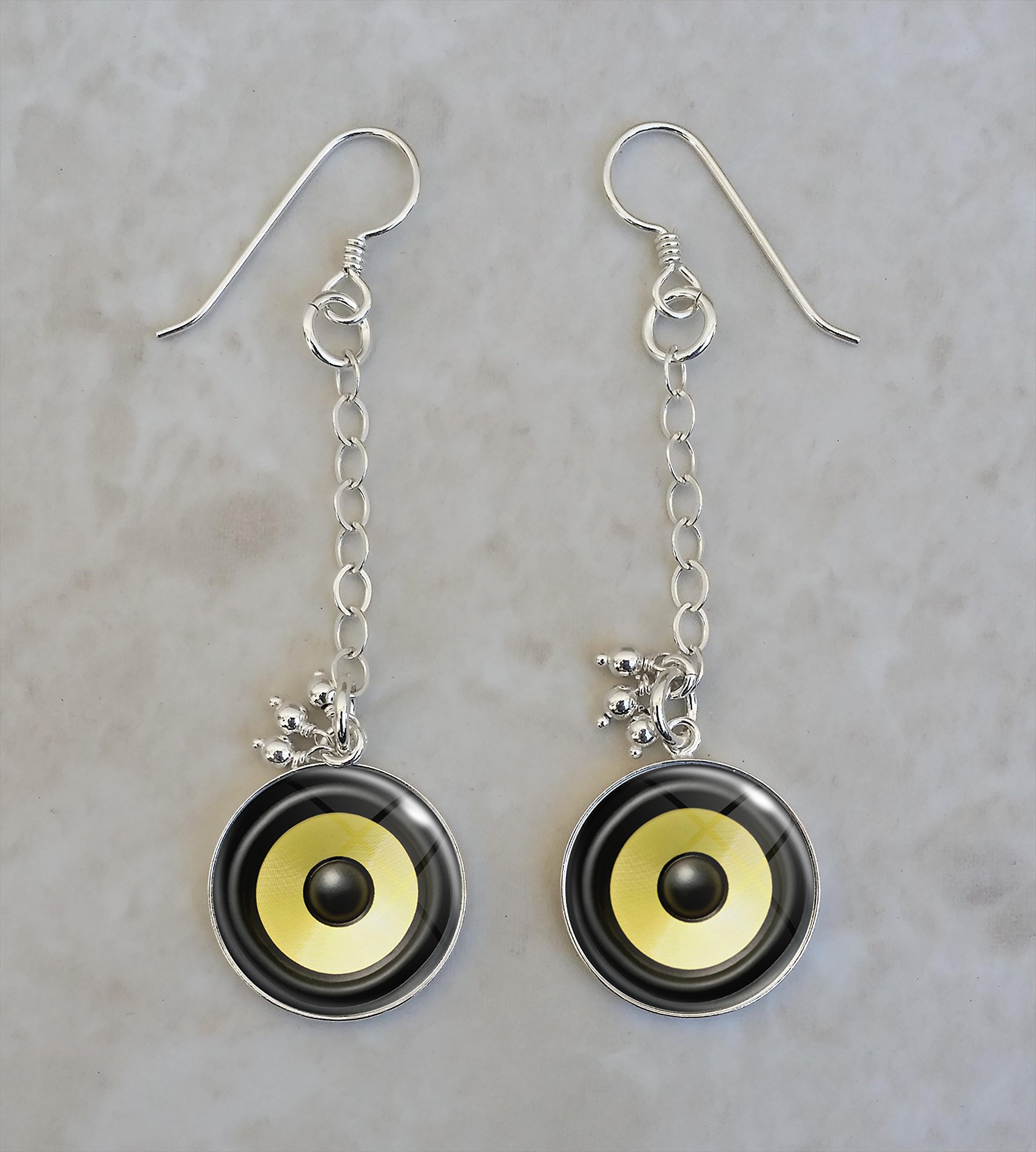 Sterling Silver Earrings with Audio & Subwoofer Design - Elegant Jewelry for Music Lovers & Audiophiles | Perfect Gift for Concerts, Parties & Everyday Wear