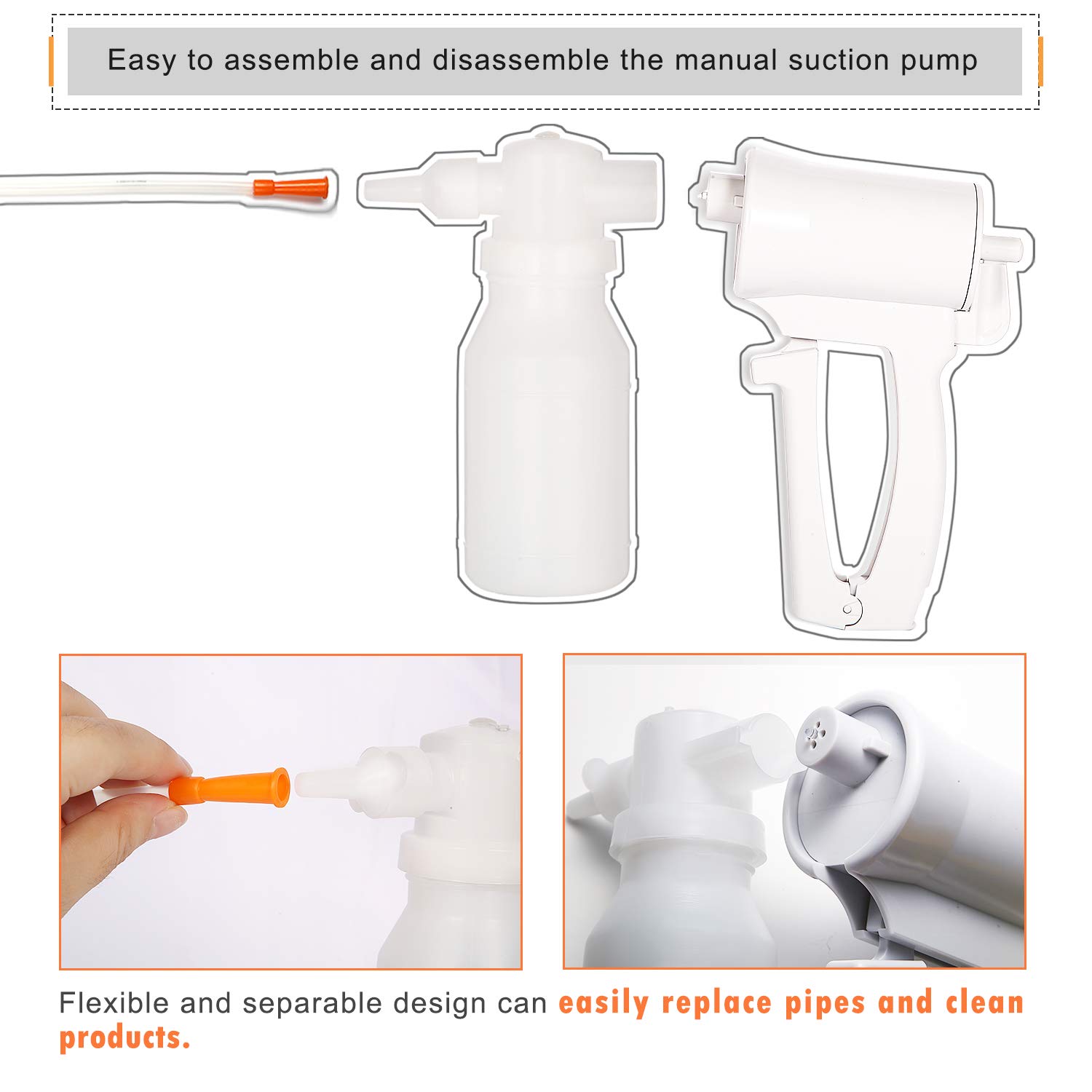 Portable Manual Handheld Suction Pump - Compact & Easy to Use for Home, Lab, and Outdoor Applications