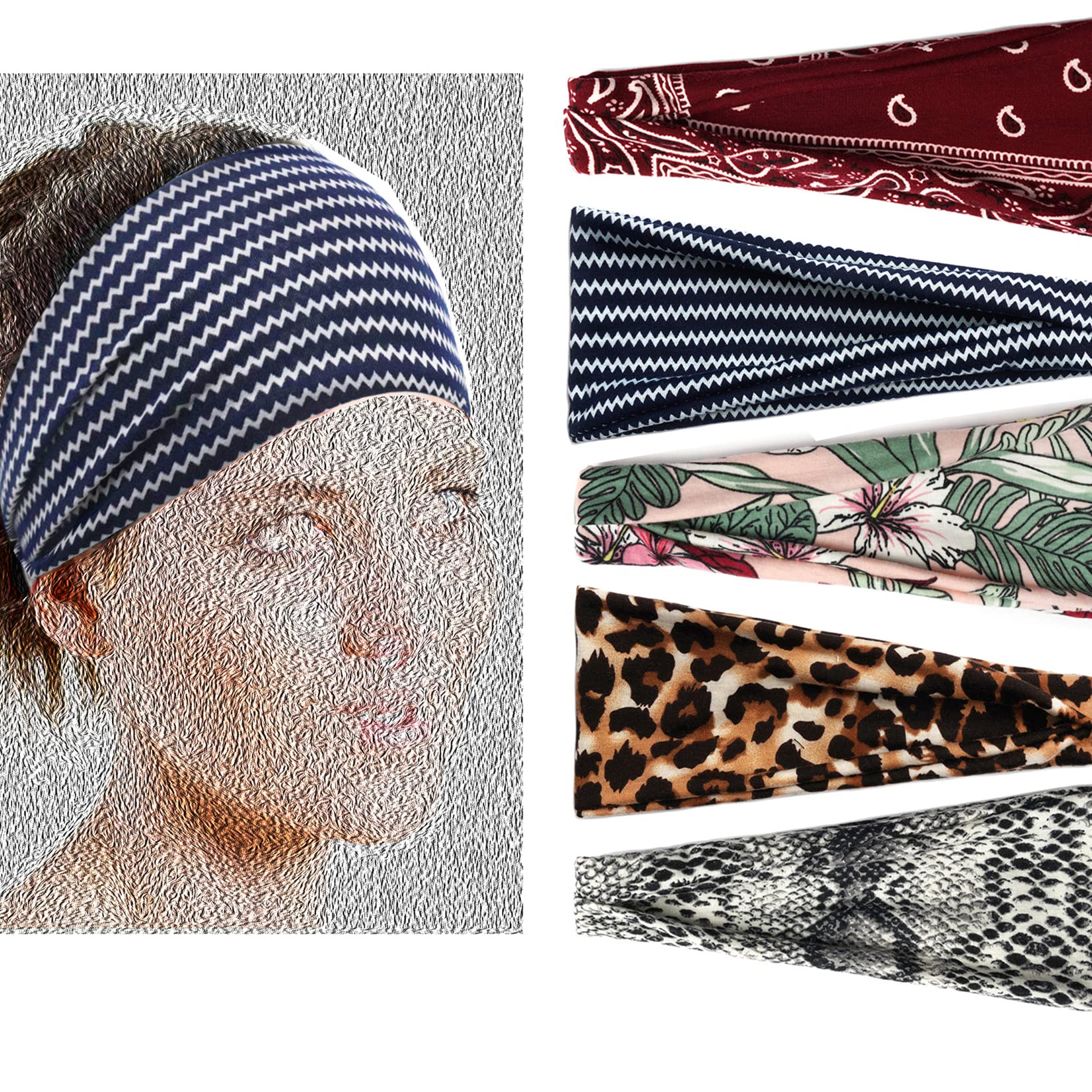 Non-Slip Yoga Headbands for Women - Stretchable Workout & Running Sweatbands - Fashionable Hair Wraps for Girls - Perfect for Gym, Sports & Active Lifestyles