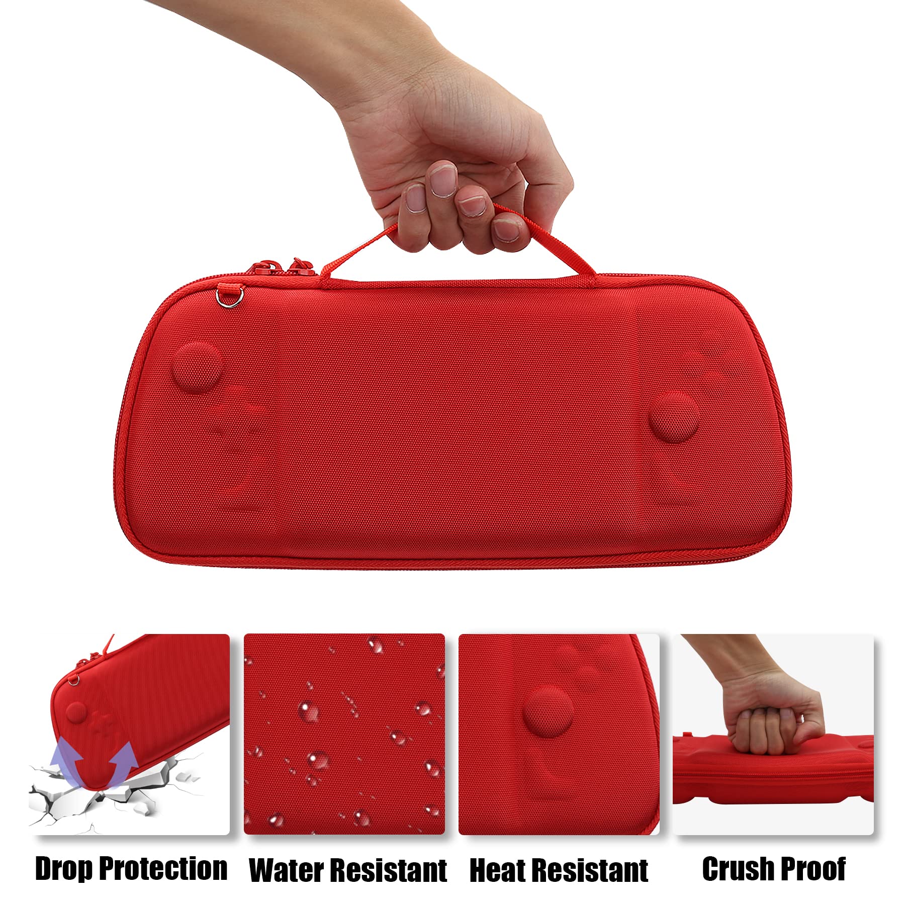Aenllosi Hard Protective Case for Hori Split Pad Pro & Compact Controller - Ergonomic Nintendo Switch Accessory (Red) - Perfect for Travel, Gaming on the Go, and Controller Storage