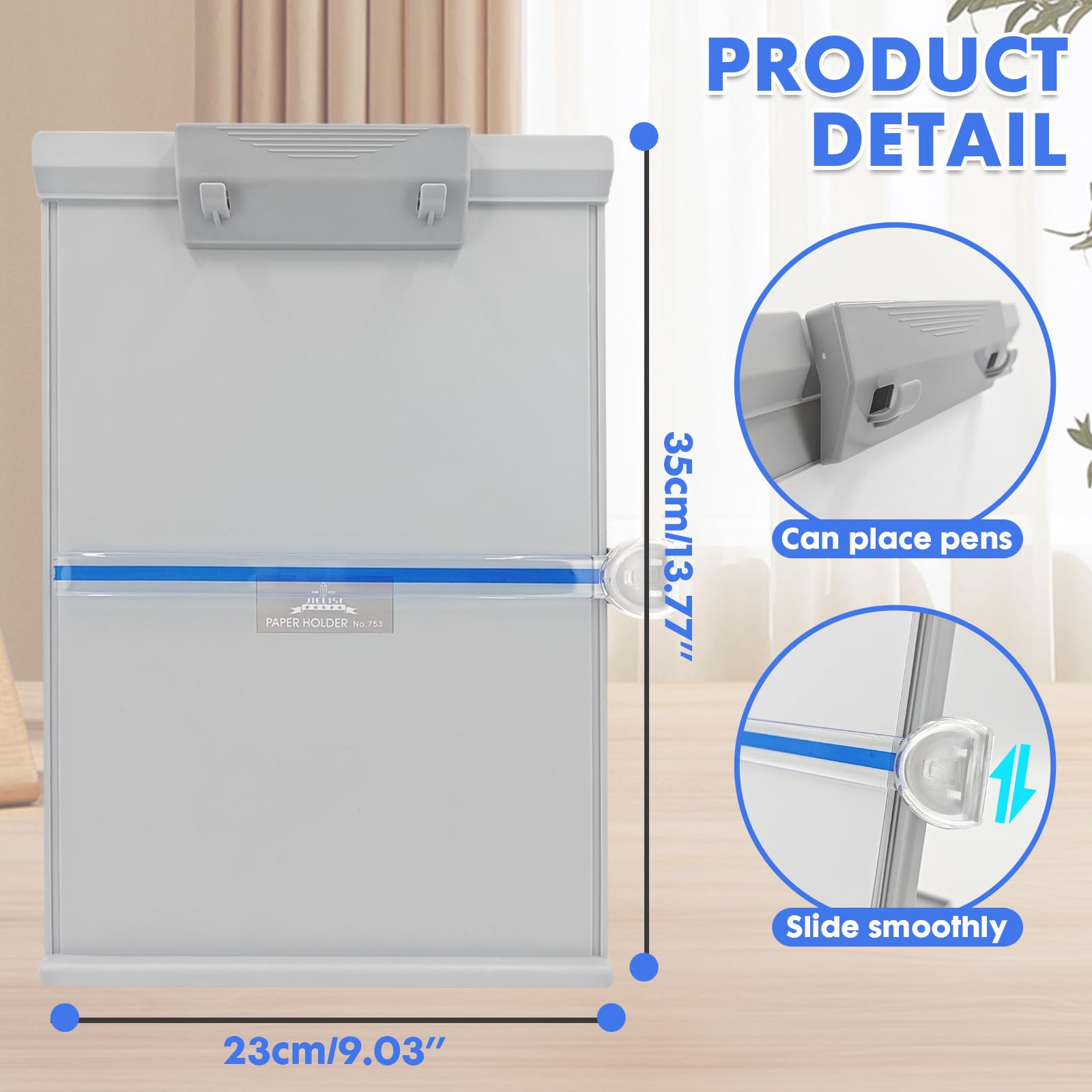 Foldable Desktop Document Holder with 7 Adjustable Positions & Page Clip - A4 Paper Stand for Reading, Typing, Music Sheets & Recipes - Perfect for Office, Study & Kitchen Use