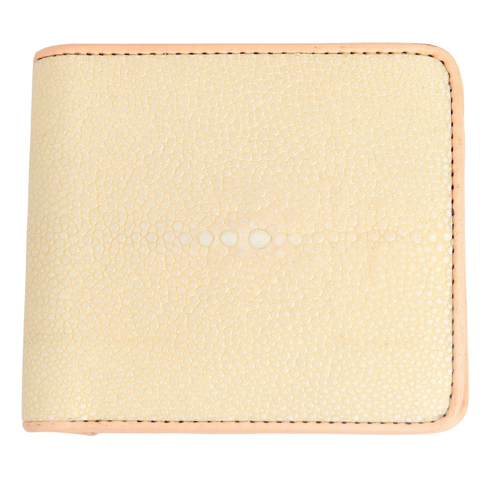 Genuine Stingray Leather Wallet for Men & Women - Pearl White Luxury Slim Bifold RFID Blocking - Perfect for Everyday Use, Travel & Gifts