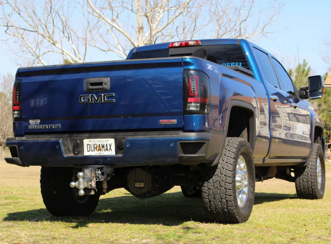 2014-2018 GMC Sierra 1500 OLED Smoked Tail Lights - Compatible with 3rd Gen Single Wheel Models (OEM Halogen Replacement) for Enhanced Night Visibility & Style Upgrade