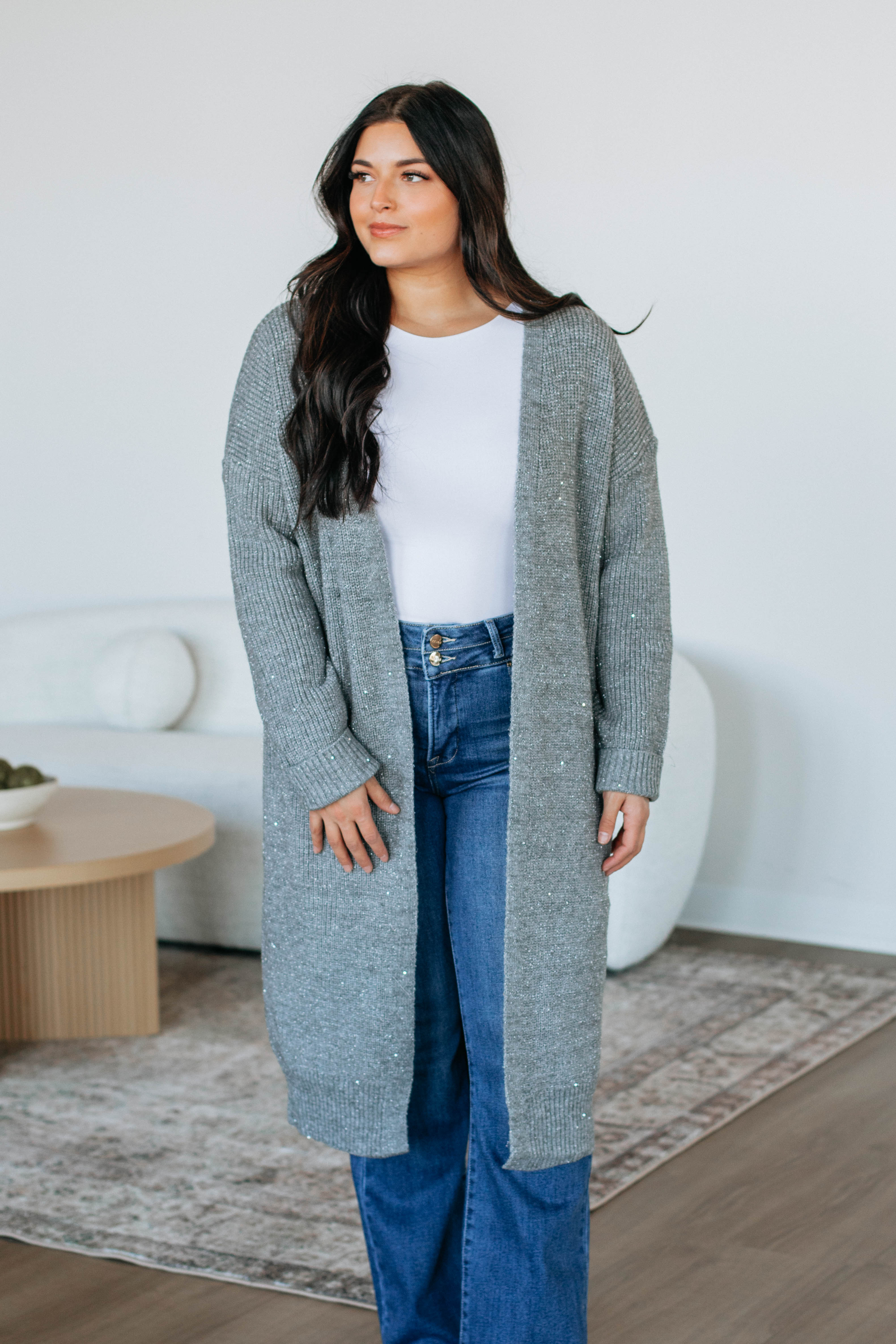 Elegant & Stylish Women's Cardigan Sweater - Heather Grey - Perfect for Office Wear & Casual Outfits