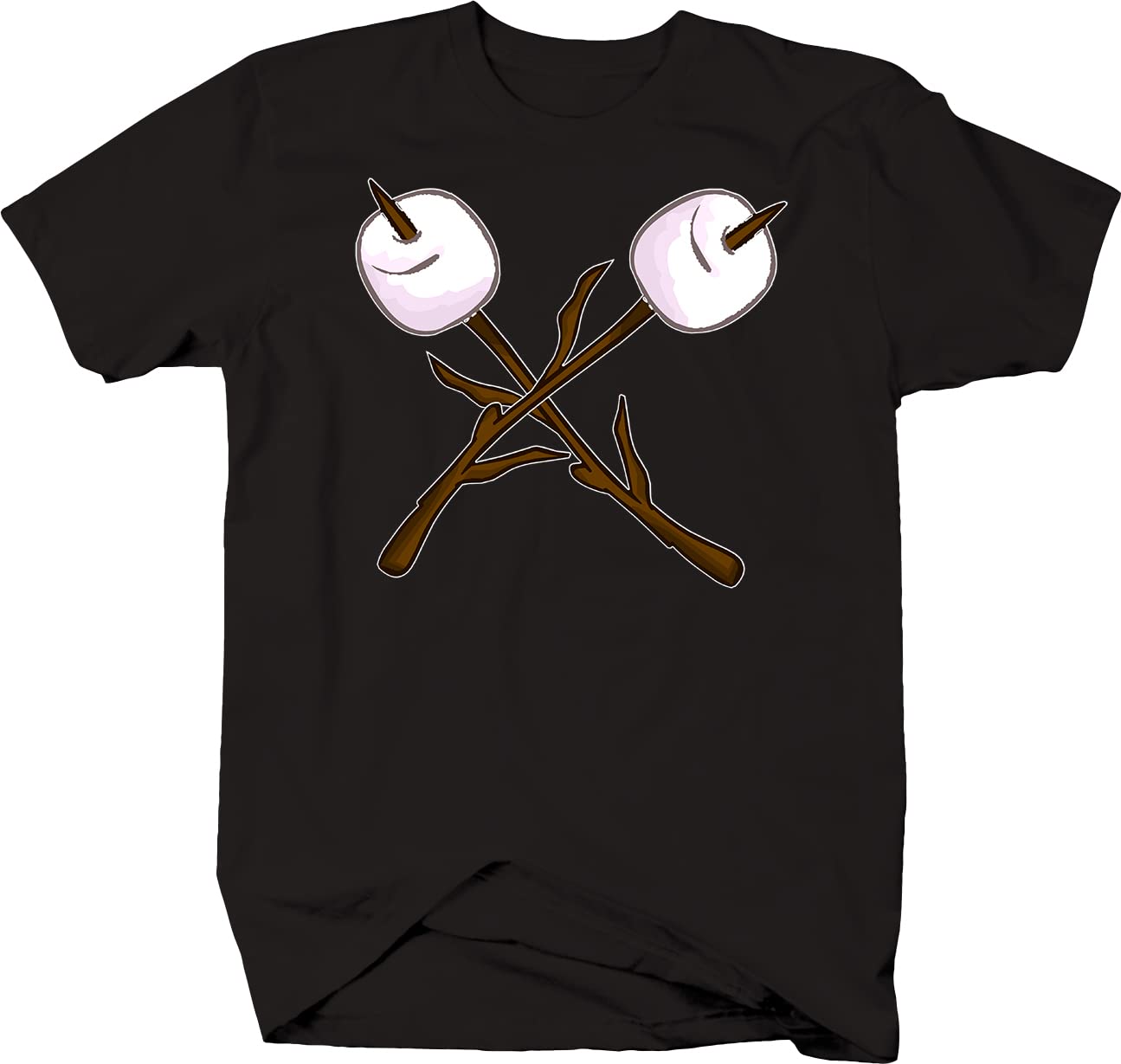 Premium Campfire Marshmallows Graphic T-Shirt for Men - Black | Comfortable & Stylish Outdoor Camping Tee for Hiking, Backpacking & Bonfire Nights