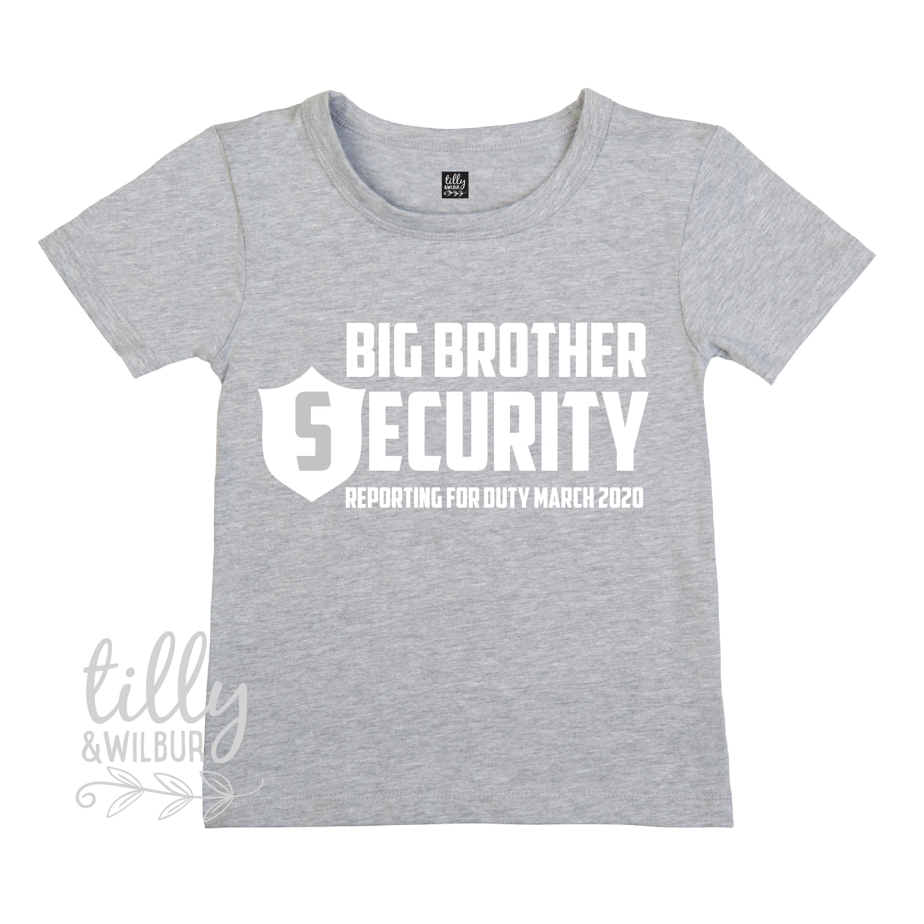 Big Brother Security Reporting For Duty With Personalized Due Date - Customizable Security Badge for Police, Military & First Responders