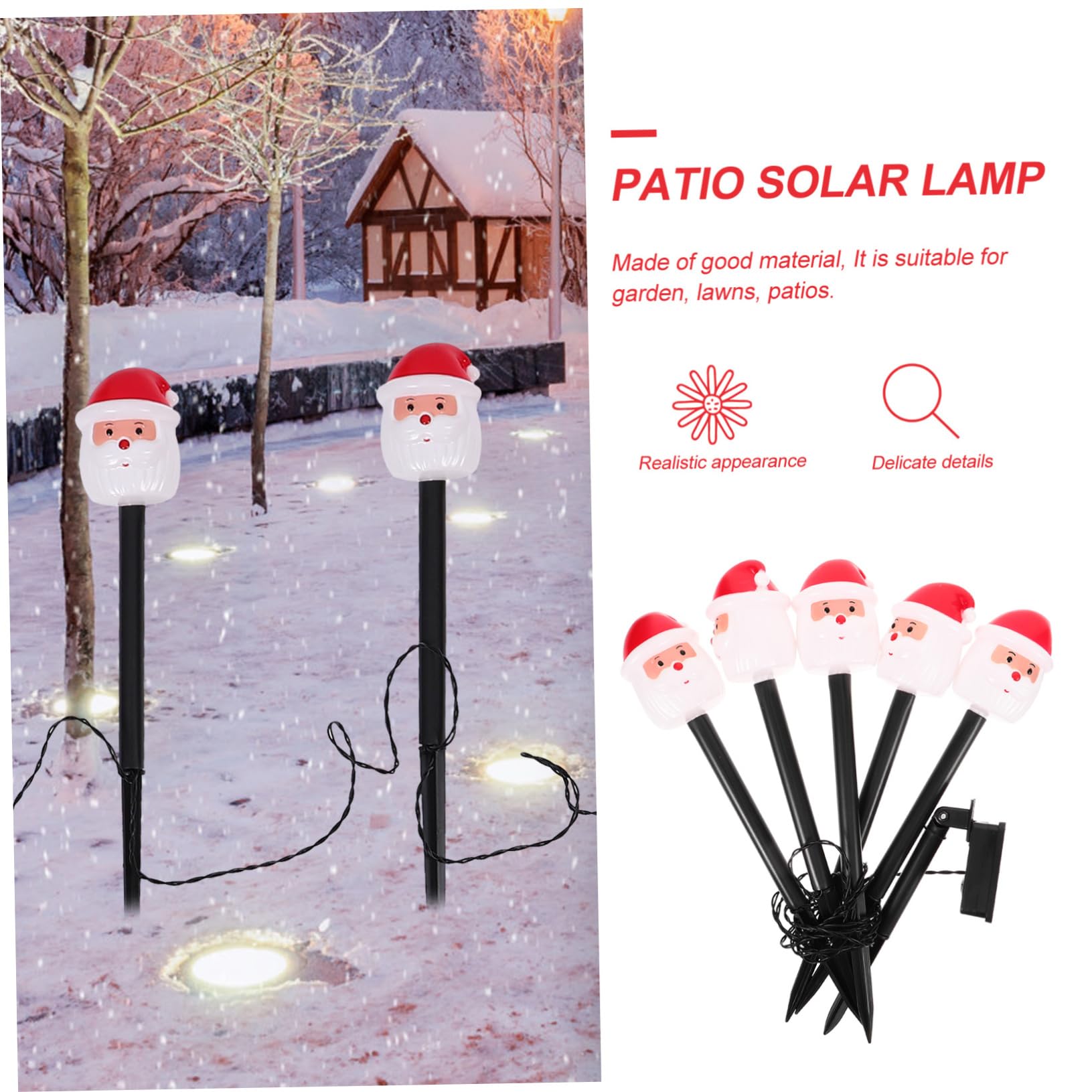 SUPVOX 6 Pack Solar Powered Outdoor Lights - Waterproof Garden Decor, Pathway & Courtyard Lighting, Christmas Deer Yard Decorations for Patio, Lawn & Landscape (Red Plastic)