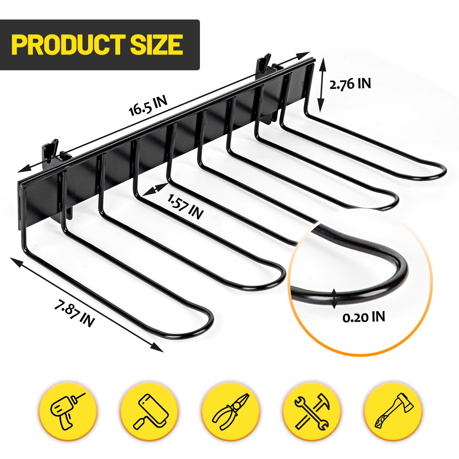MAIKER Heavy Duty E-Track Power Tool Organizer - Wall Mount Drill Holder & Garage Storage Rack with E-Track System - Durable Lifetime Use for Workshop, Garage & RV Organization
