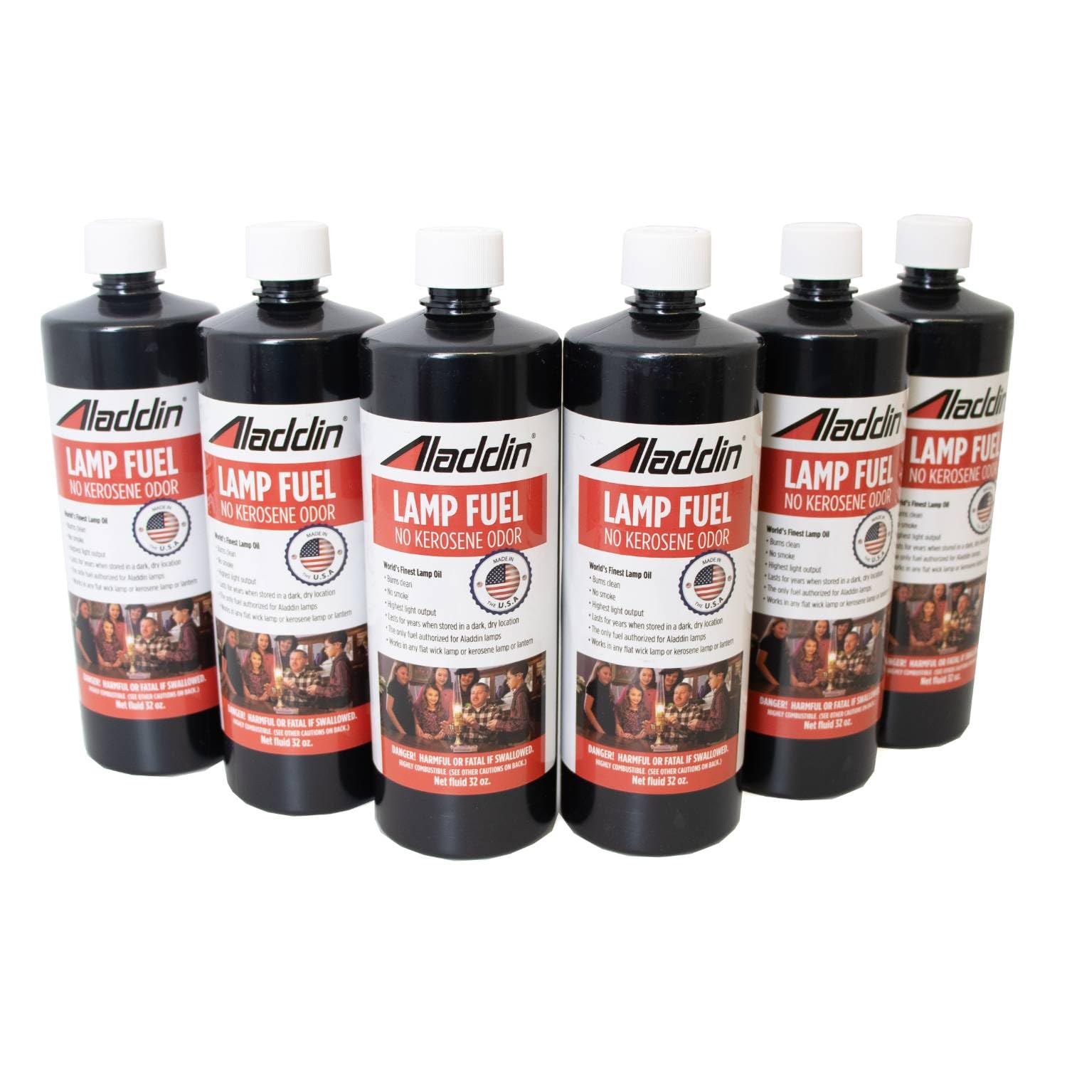 Aladdin Clear Lamp Oil Fuel - 192oz Clean Burning Kerosene Alternative, Odorless for Indoor & Outdoor Use - Perfect for Flat Wick Lanterns, Lamps, Tiki Torches - Ideal for Camping, Emergency Lighting, and Patio Decor