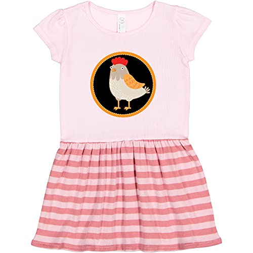 Inktastic Chicken Farmer Hen Toddler Dress - Cute Farm Animal Print Kids Dress for Girls, Fun & Comfortable Toddler Outfit - Perfect for Playdates, Birthday Parties & Farm-Themed Events