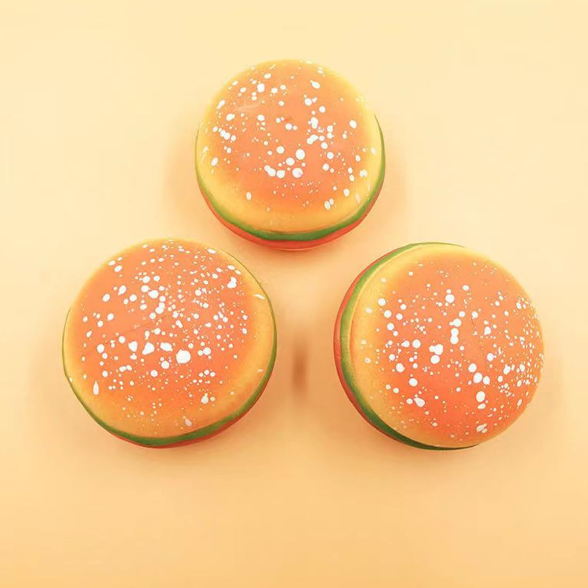 3Pcs Hamburger Stress Relief Toys - Fun Squeeze & Stretch Fidget Toys for Kids, Adults - Perfect for Office, School & Home Relaxation