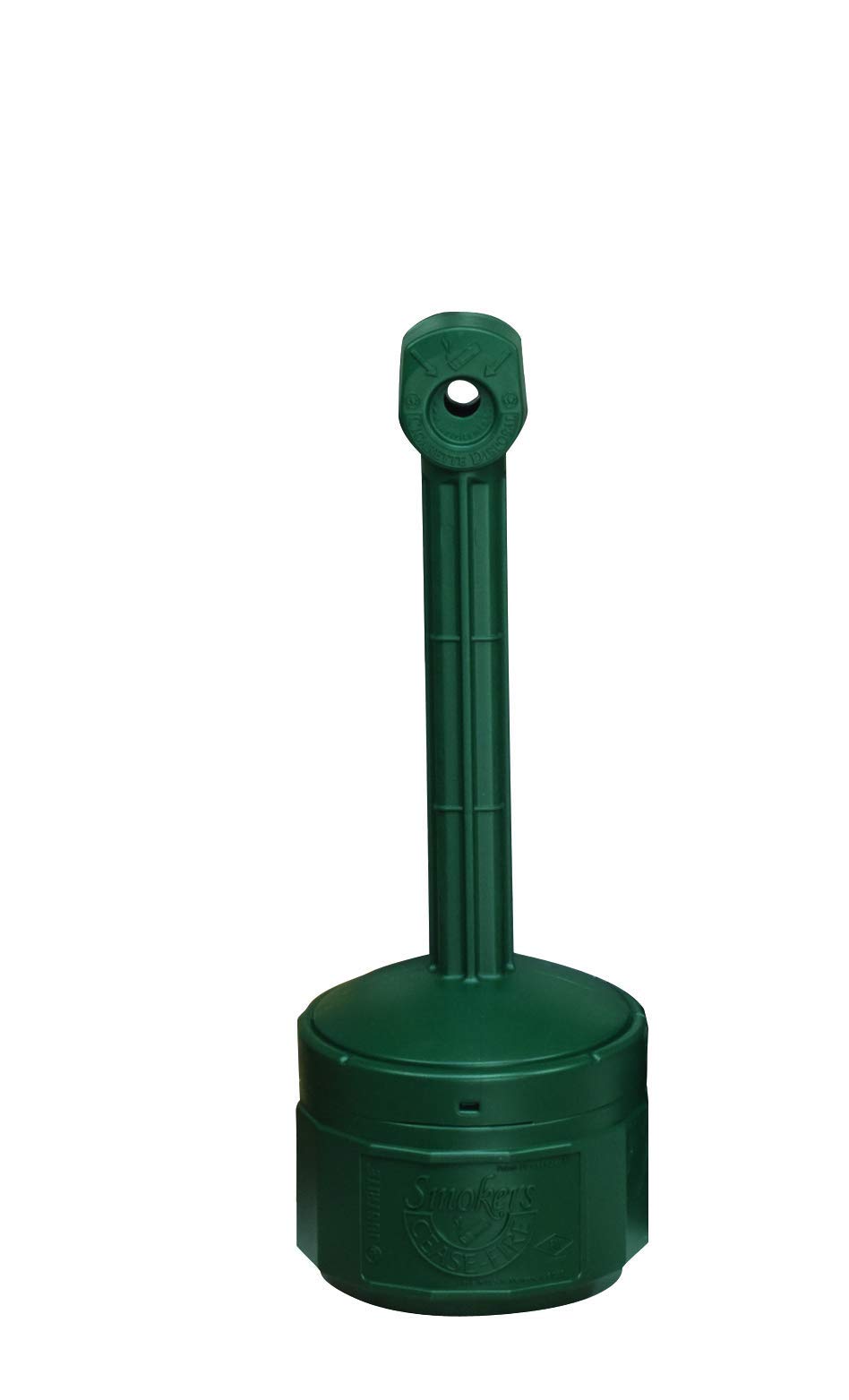 Justrite 26806G Forest Green Personal Smokers Cease-Fire Butt Can - 1 Gallon Capacity for Outdoor Smoking & Fire Safety - Perfect for Patios, Camping & Public Areas