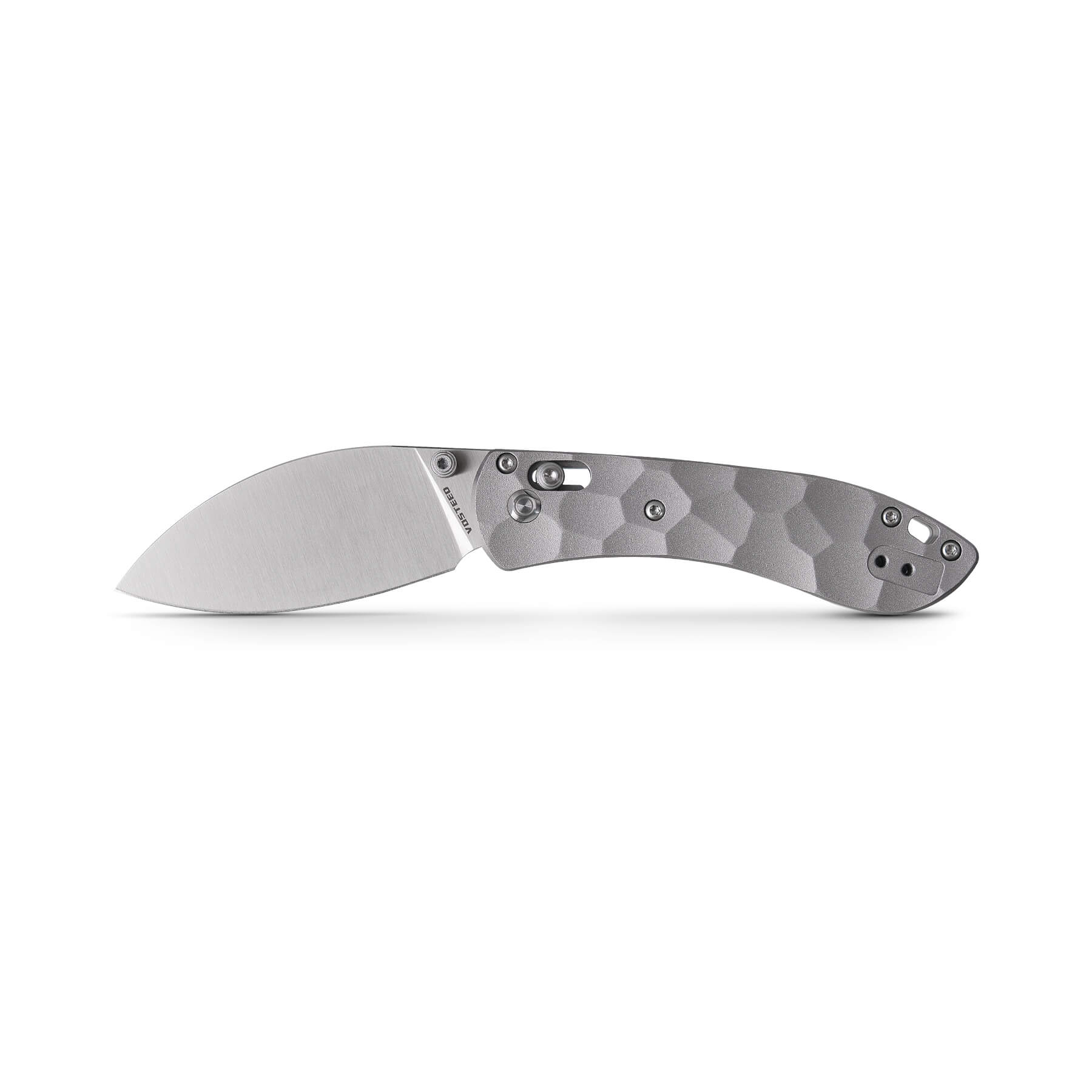 WMK Exclusive Vosteed Mini Nightshade Gray Pocket Knife - Sculpted Aluminum Handle, Satin 154CM Steel Blade A0213 | EDC, Camping, Hiking & Outdoor Survival Gear