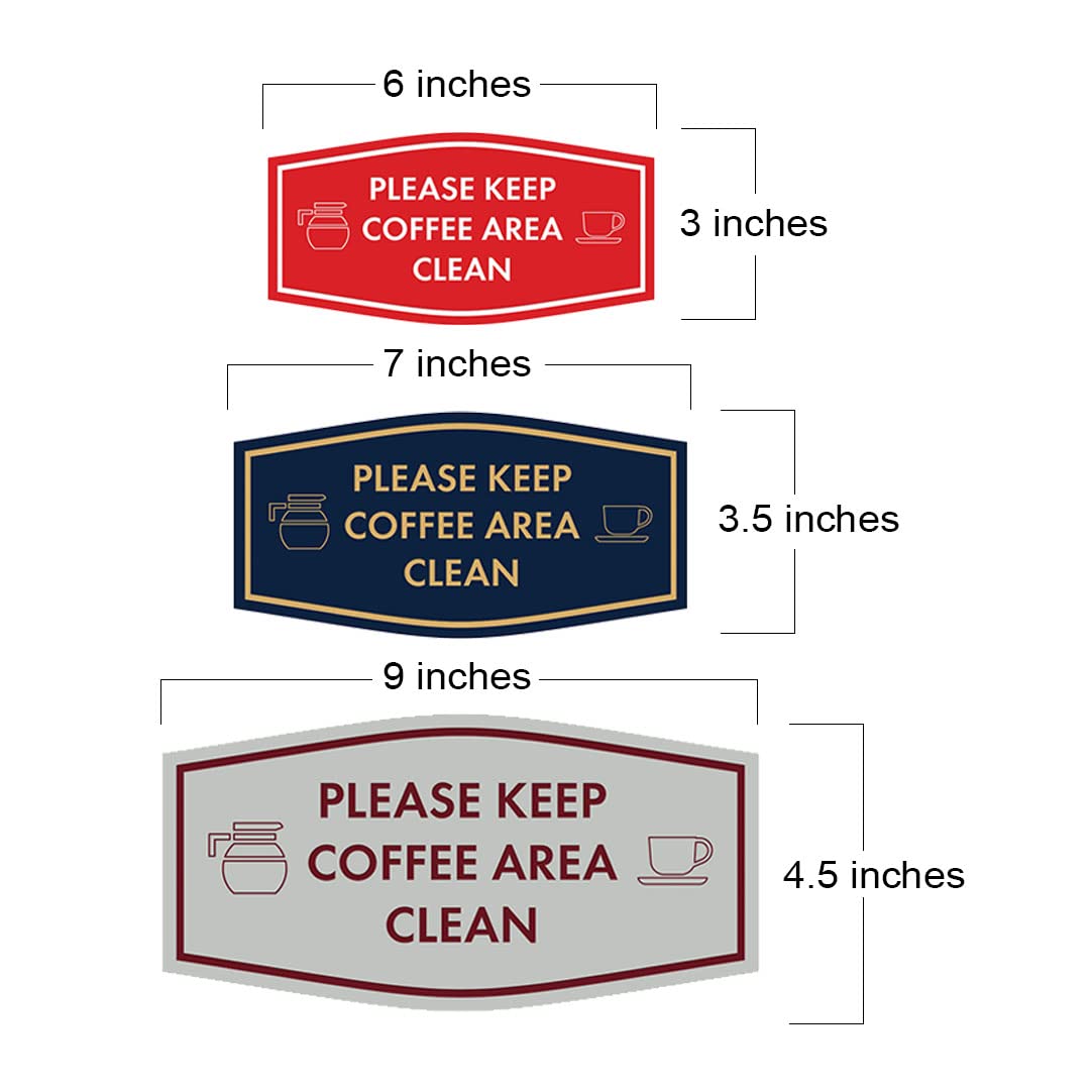Please Keep Coffee Area Clean Sign - Navy Blue & White - Medium Size - Perfect for Office, Kitchen, Break Room, and Cafe Decor