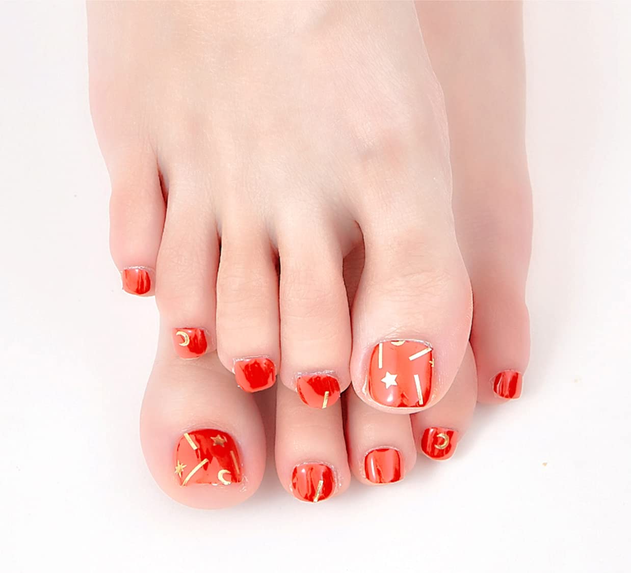 3D Nail Stickers for Women & Girls - Waterproof Glitter Luxury Self-Adhesive Nail Art Stickers - DIY Peel Off Nail Extensions - 22 Multicolored Tips (GD-033) | Perfect for Parties, Weddings, and Everyday Nail Art