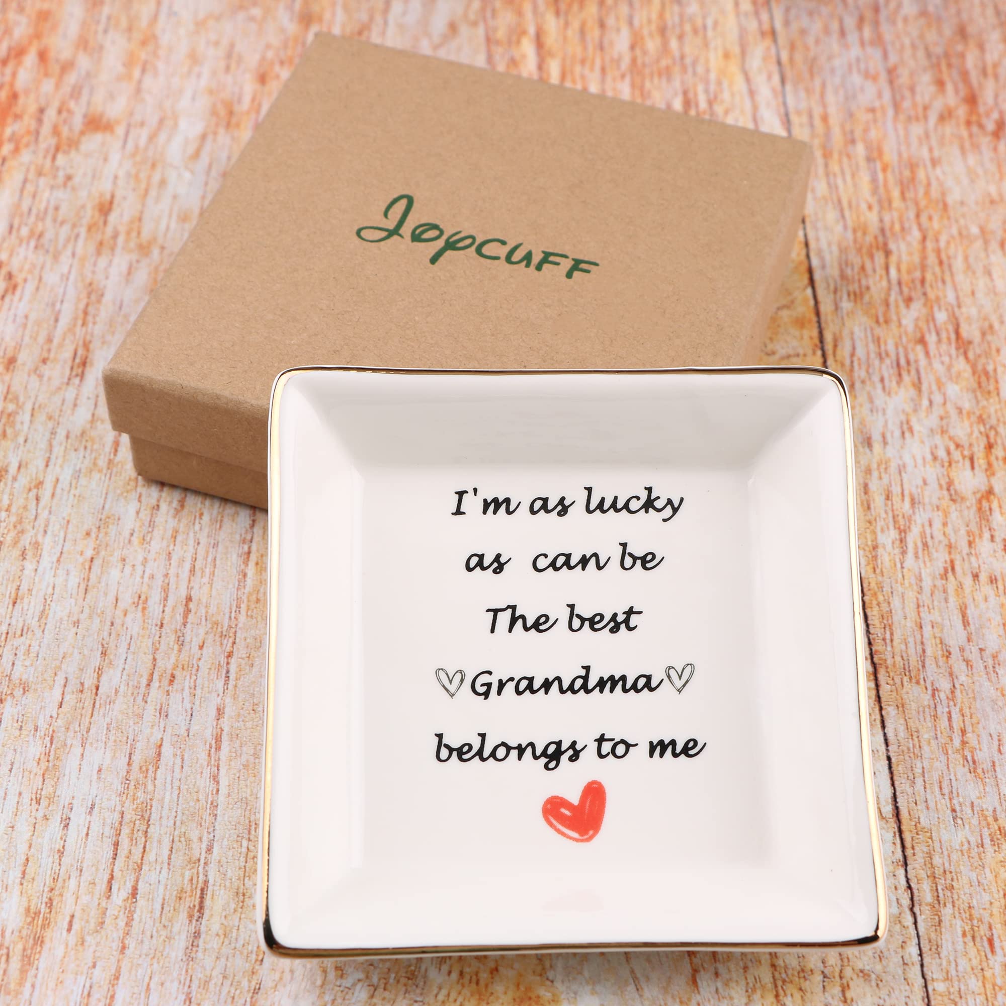 JoycuFF Elegant Jewelry Dish Tray - Perfect Birthday, Mother's Day & Christmas Gift for Grandma, Nana & Women - Great for Organizing Rings, Earrings & Trinkets on Dresser, Nightstand or Bathroom Vanity