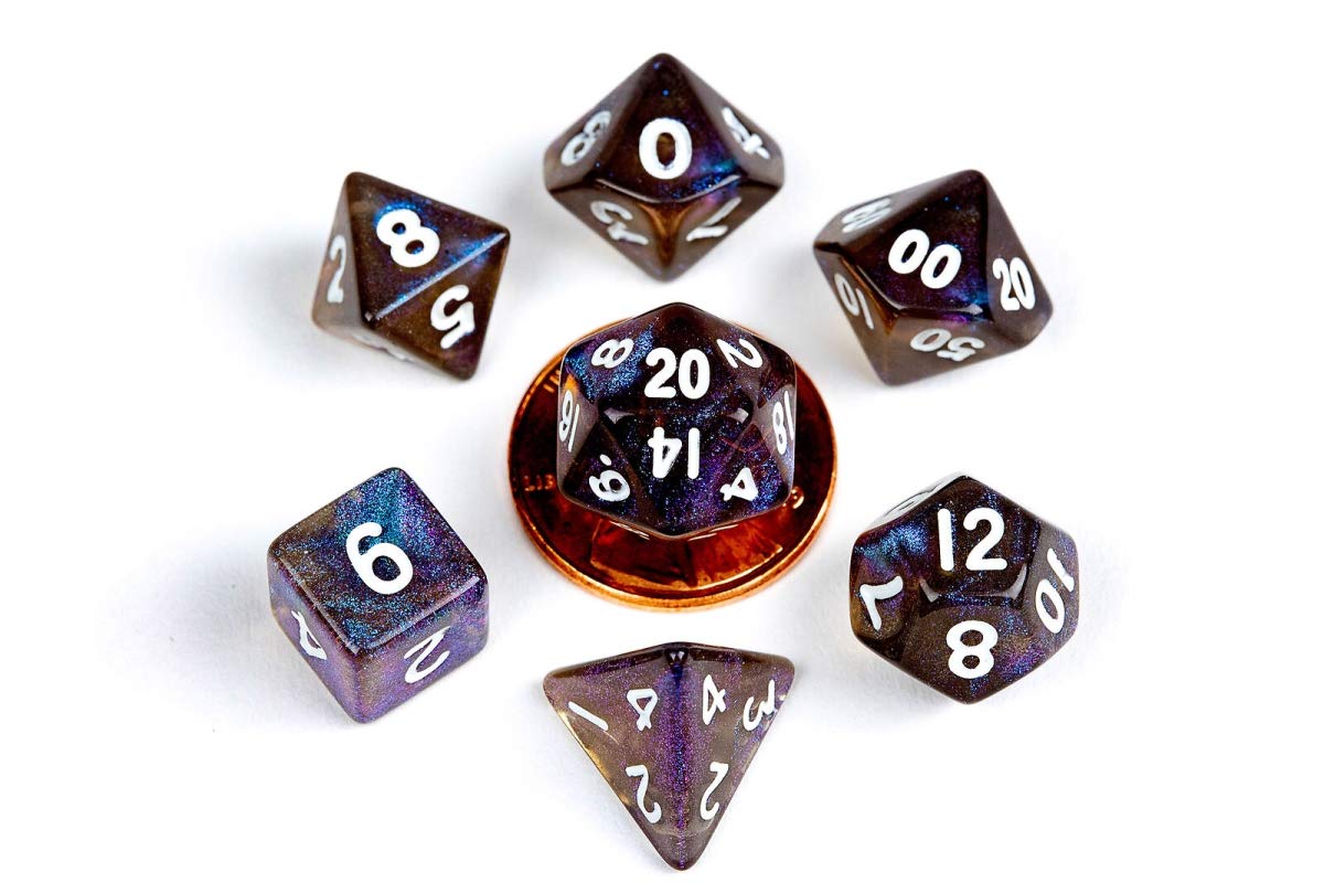 Premium Metallic Dice Set for D&D, RPG & Board Games - 7-Piece Stardust Galaxy Polyhedral Dice with Shimmering Finish | Perfect for Tabletop Gaming, Collectors & Gift Giving