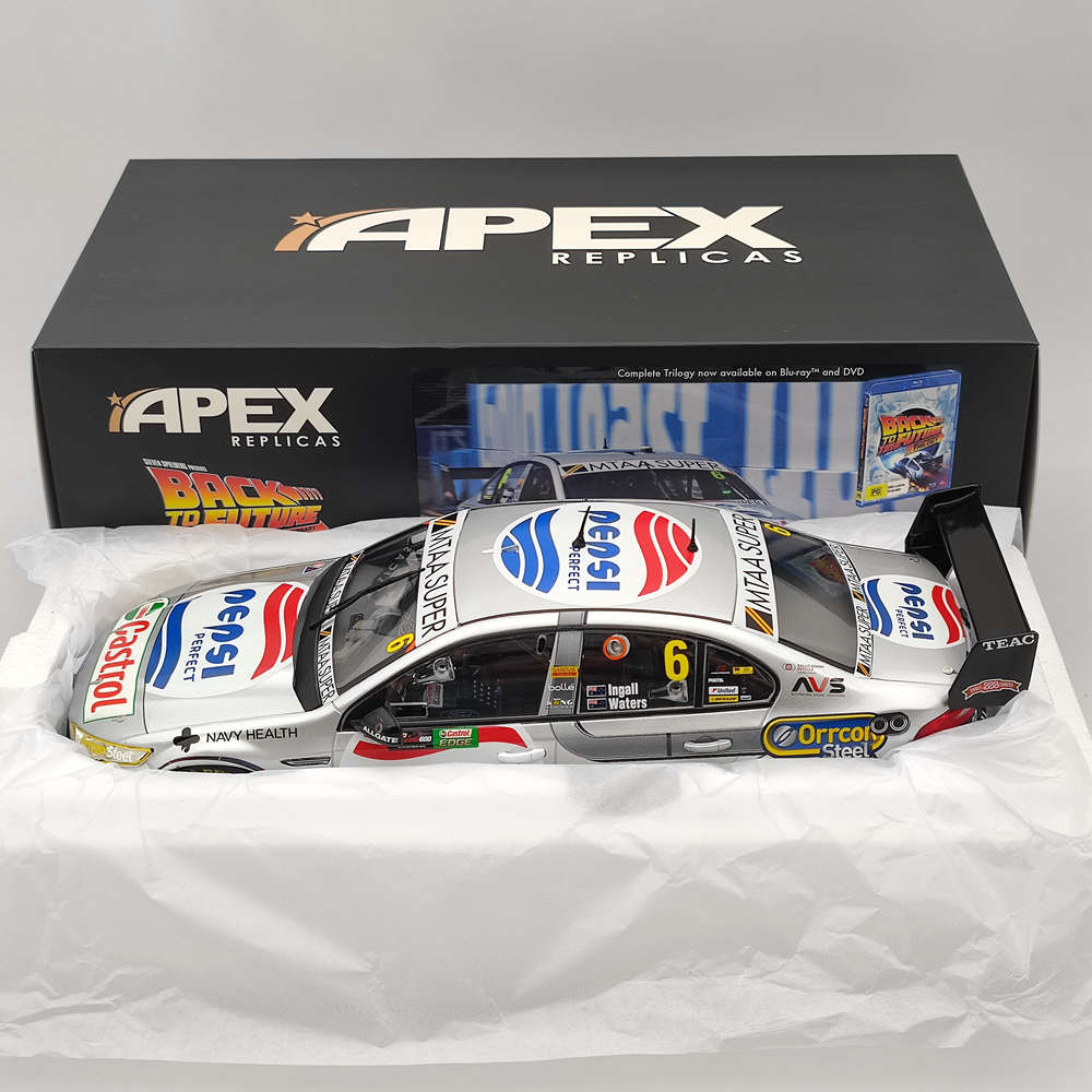 1/18 Scale Apex Ford FG Falcon 2015 V8 Supercars 600 Back to the Future #6 AD81413 Diecast Model Car - Limited Edition Collectible for Display & Racing Enthusiasts