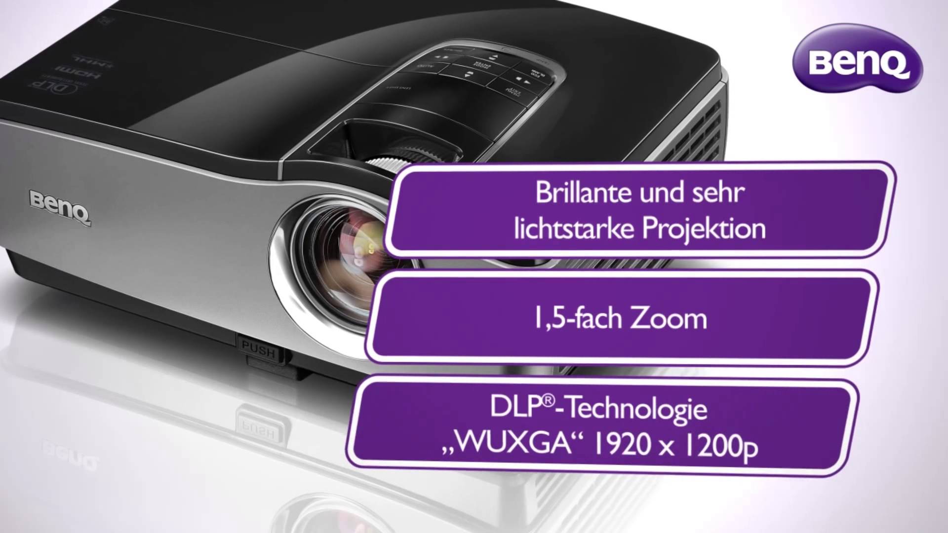 BenQ SU917 3D Ready DLP Projector - 1080p Full HD, 16:10 Aspect Ratio, 340W, 2300 Hours Lamp Life - Perfect for Home Theater, Classroom Presentations & Office Meetings
