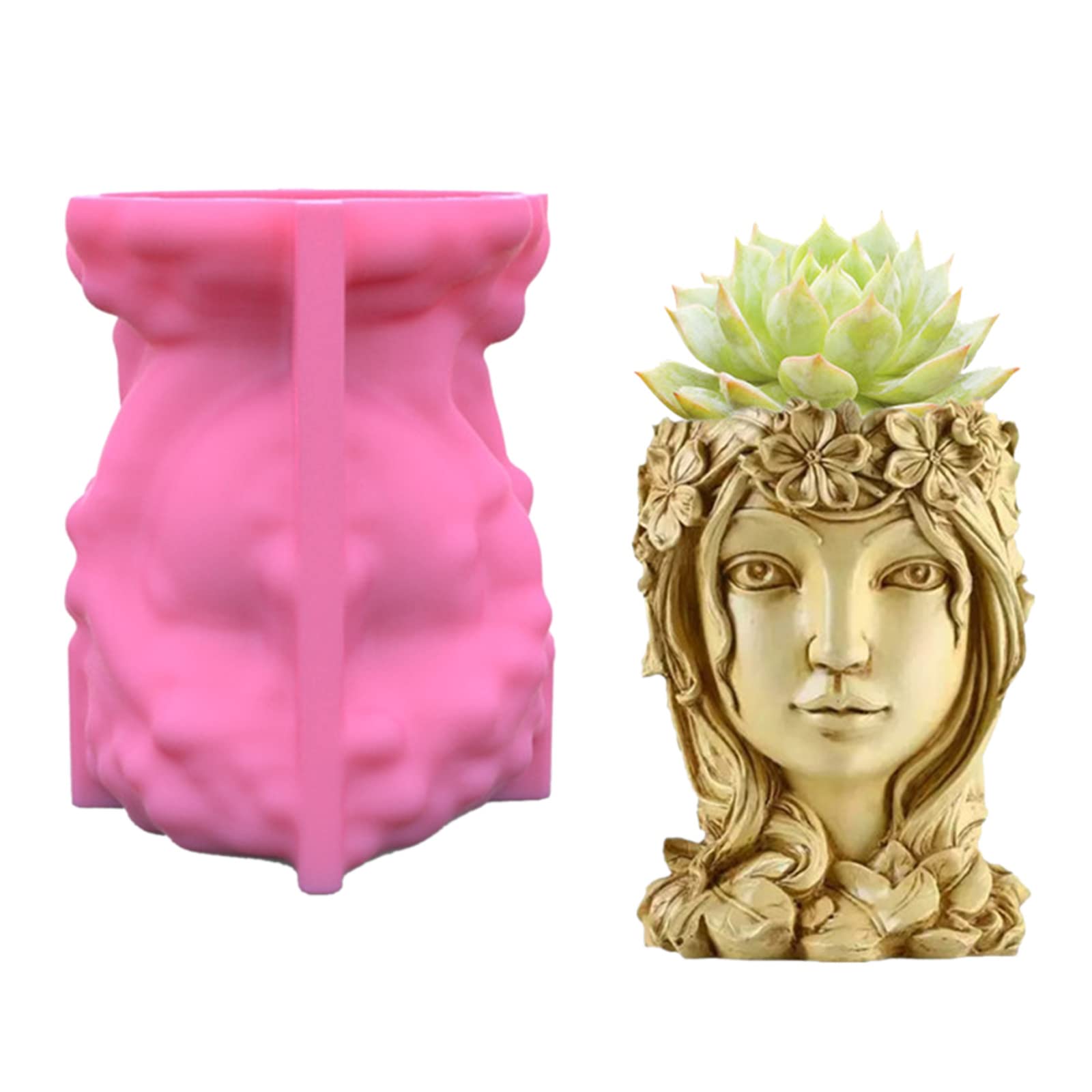 Small Goddess Gypsum Succulent Planter Vase - Flower Pot Silicone Resin Mold for Epoxy Resin Casting, Cement & Candle Making - Perfect for DIY Home Decor, Wedding Centerpieces & Garden Planters
